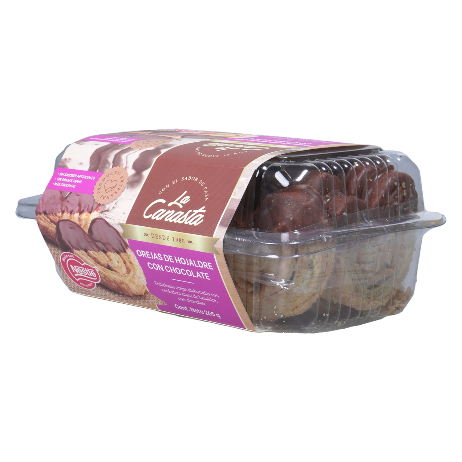 Galletas Orejas Con Chocolate LA CANASTA 265 G