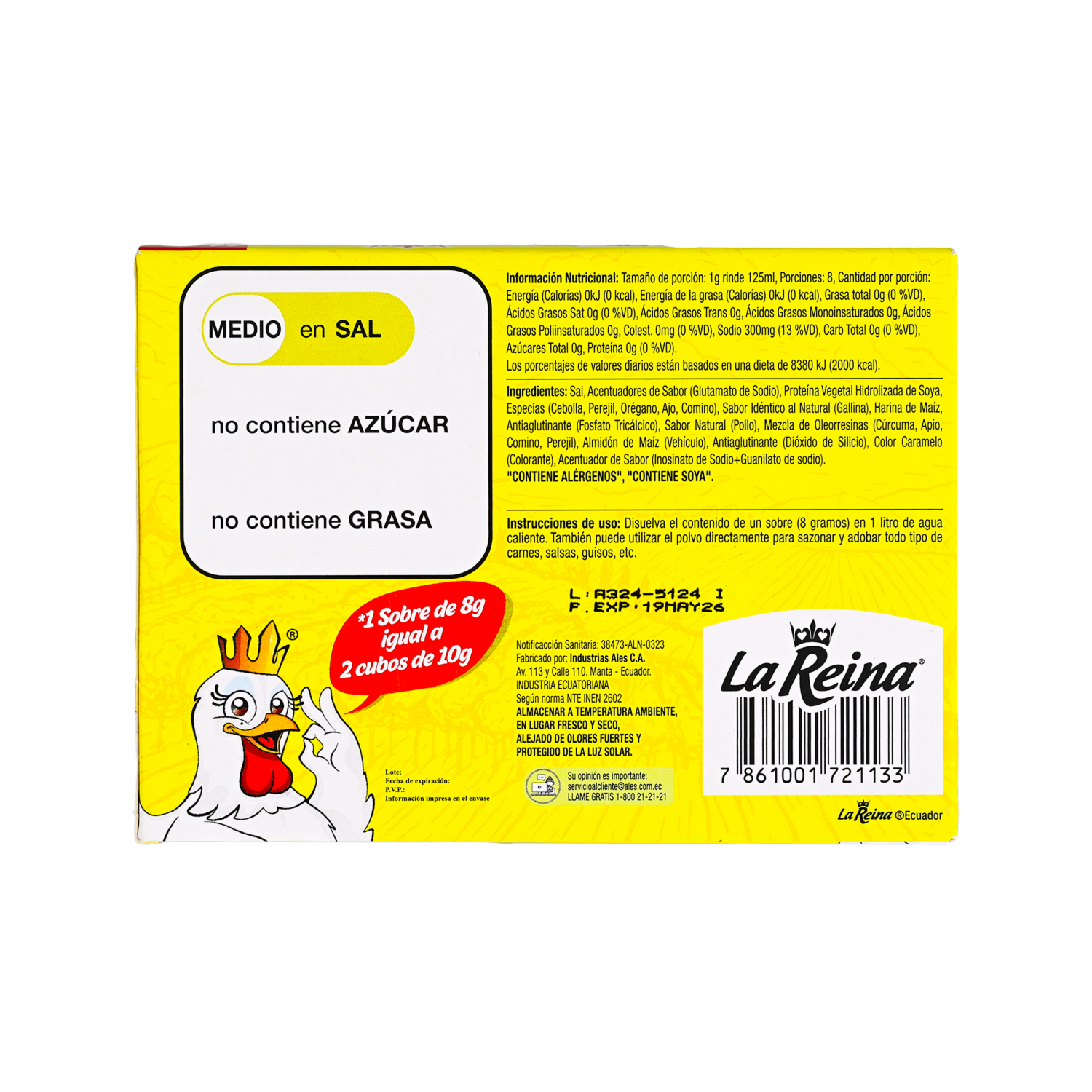 Caldo De Gallina En Polvo LA REINA 64 G