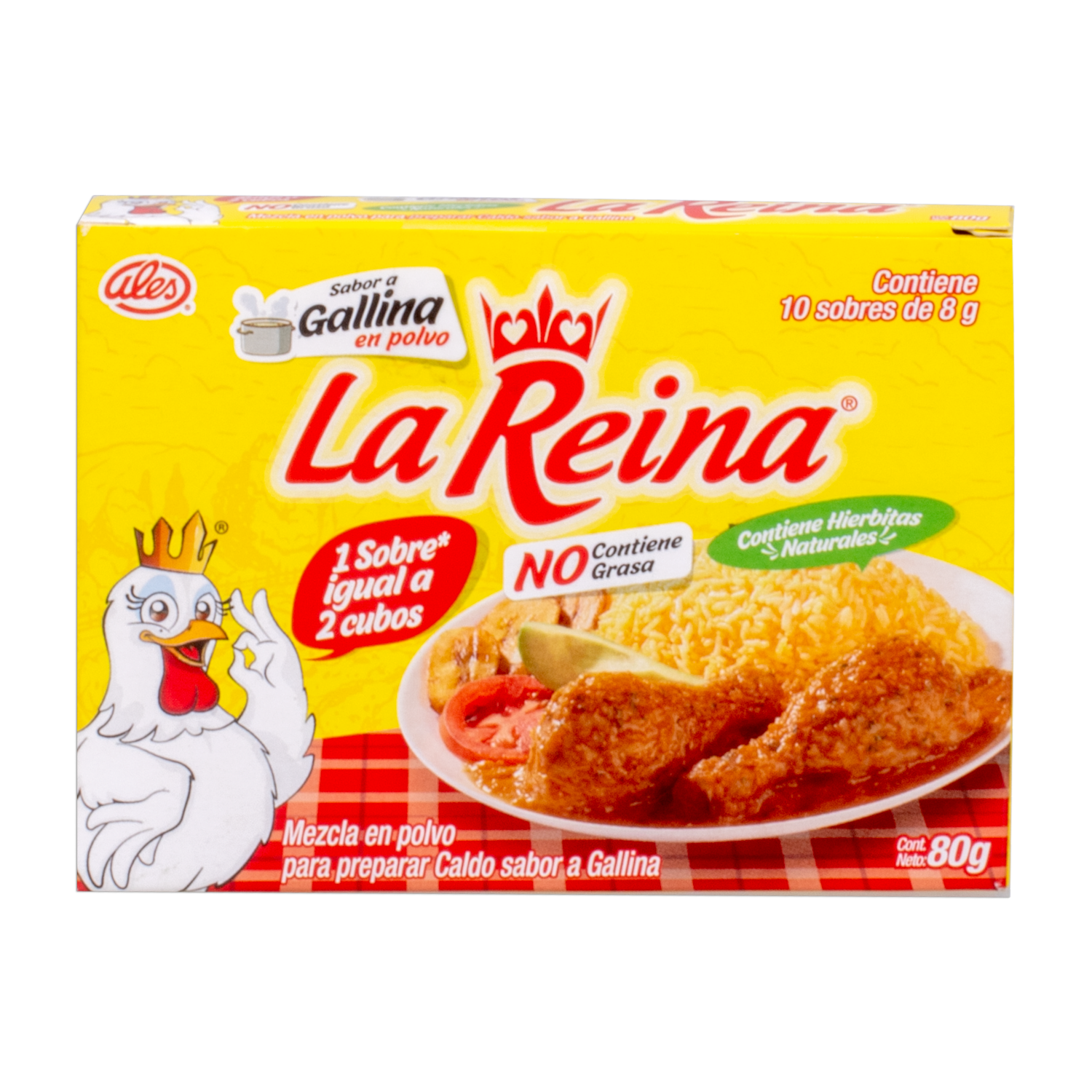Caldo De Pollo En Polvo LA REINA 80 G