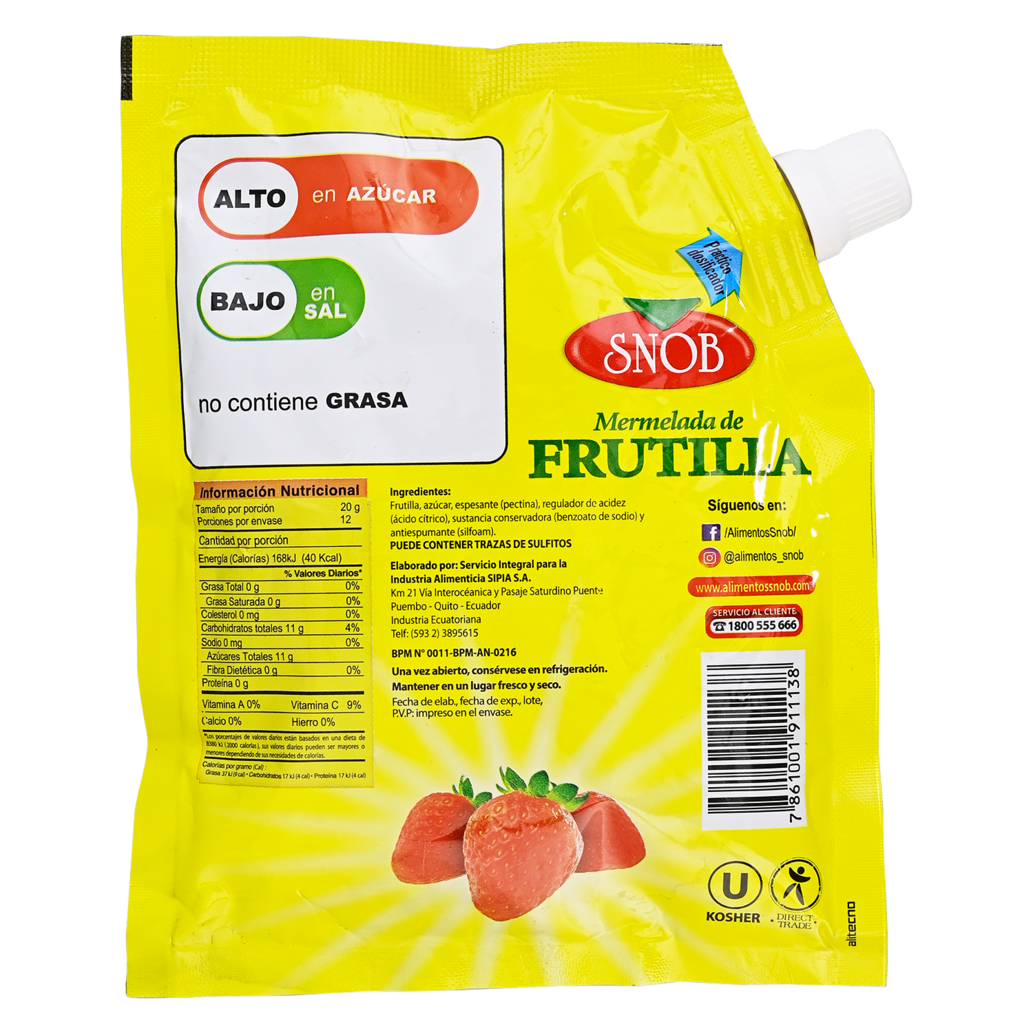Mermelada Frutilla SNOB Sachet
