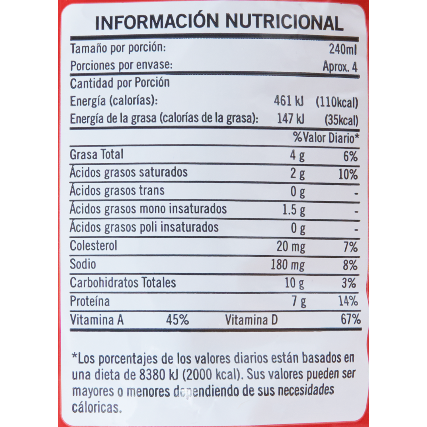 Leche Semidescremada UHT ANDINA Funda