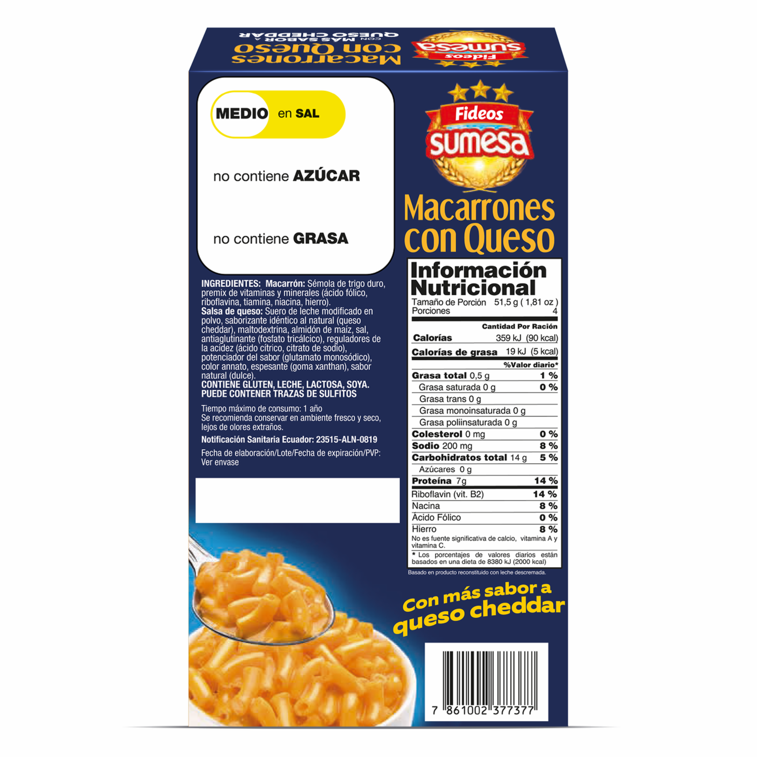 Macarrones Con Queso SUMESA 206 g