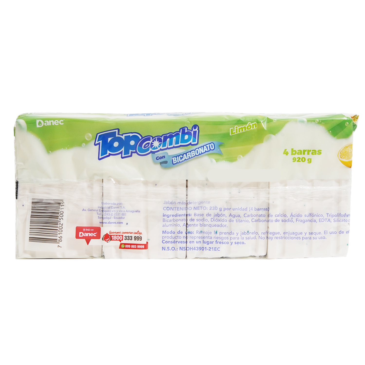 Jabón Aroma Limón TOP COMBI 4 X 230 G
