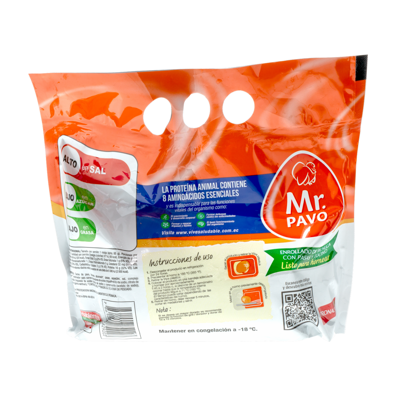 Pechuga Enrollada Lista Para Hornear De Pavo Con Pasas Y Tocino MR. PAVO 950 G A 1050 G
