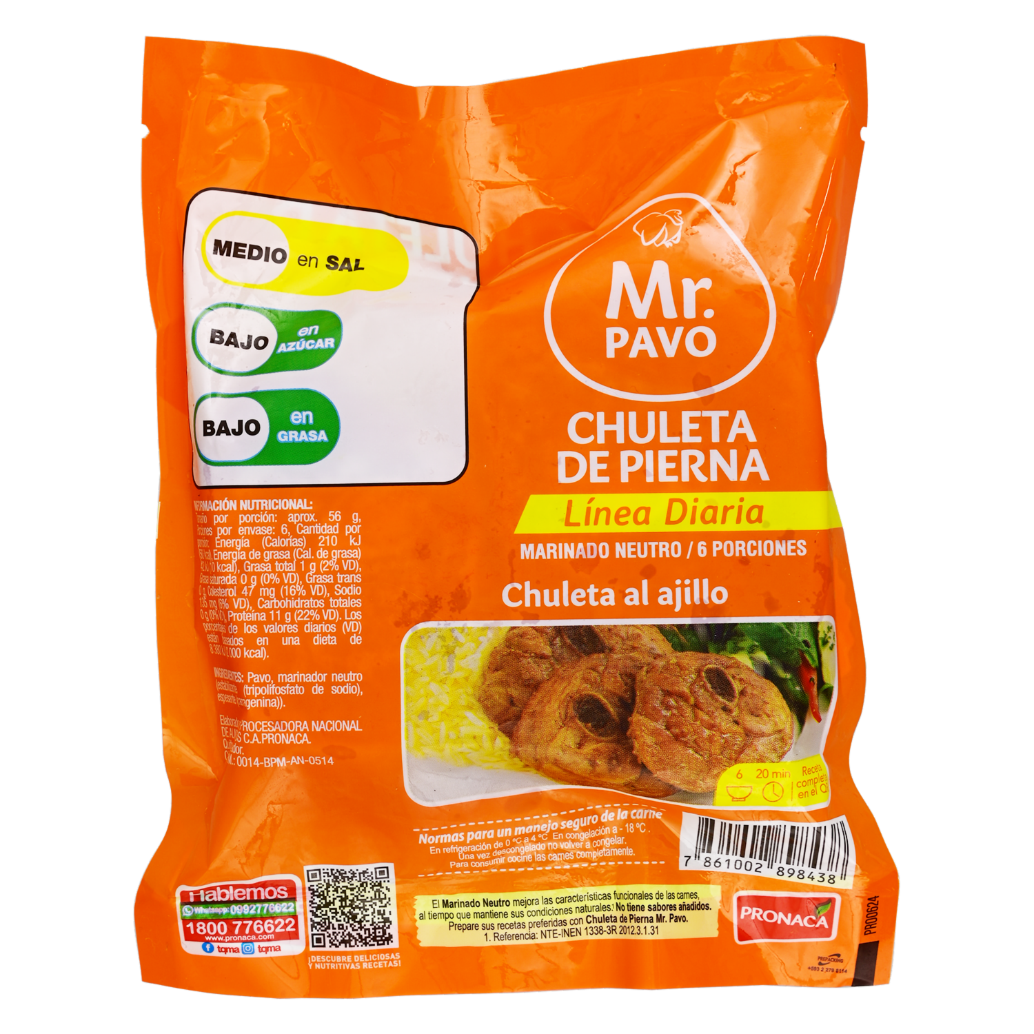 Chuleta De Pavo Pierna Marinado Nutro MR. PAVO 340  G