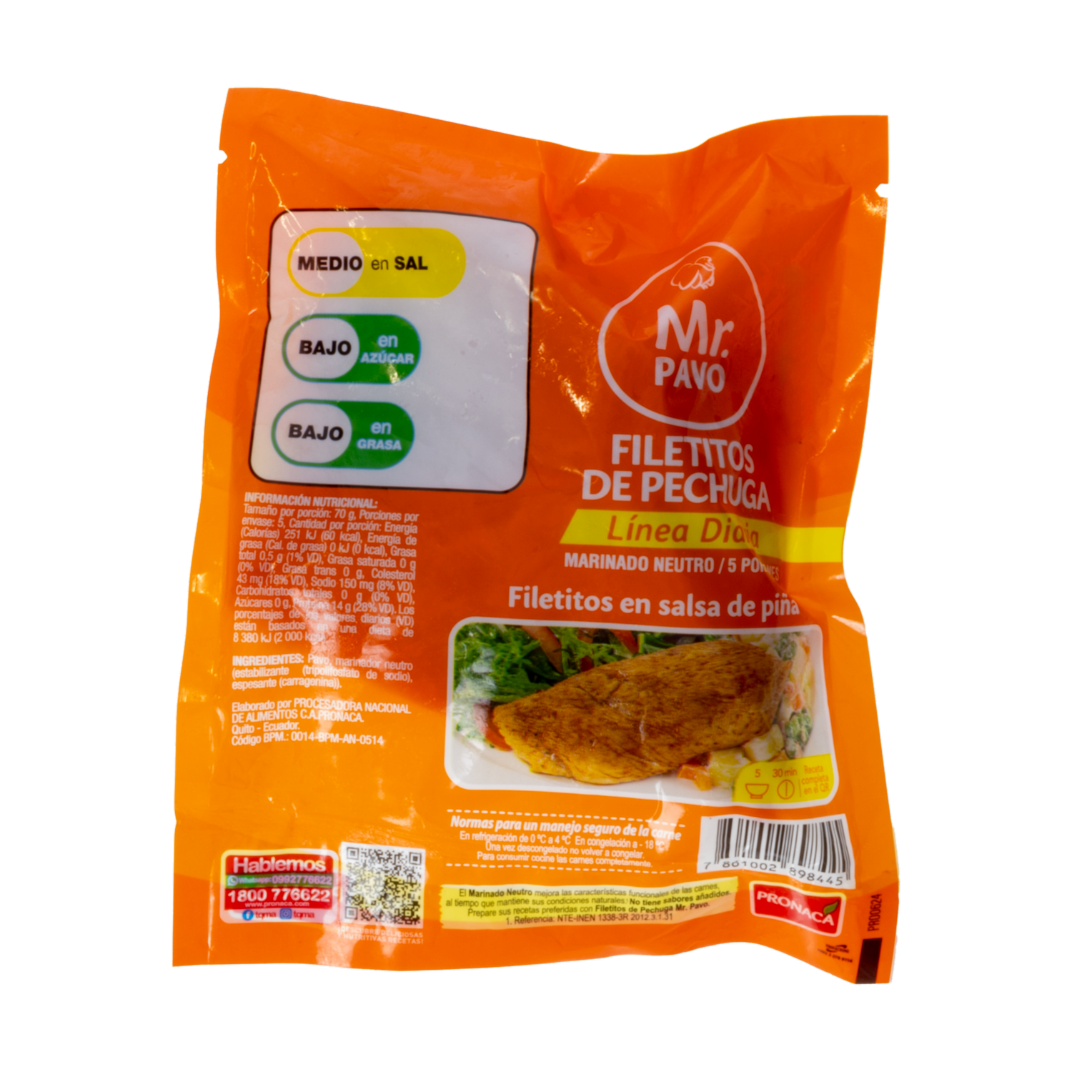 Pechuga De Pavo Filetitos Marinado Neutro MR. PAVO 350 G