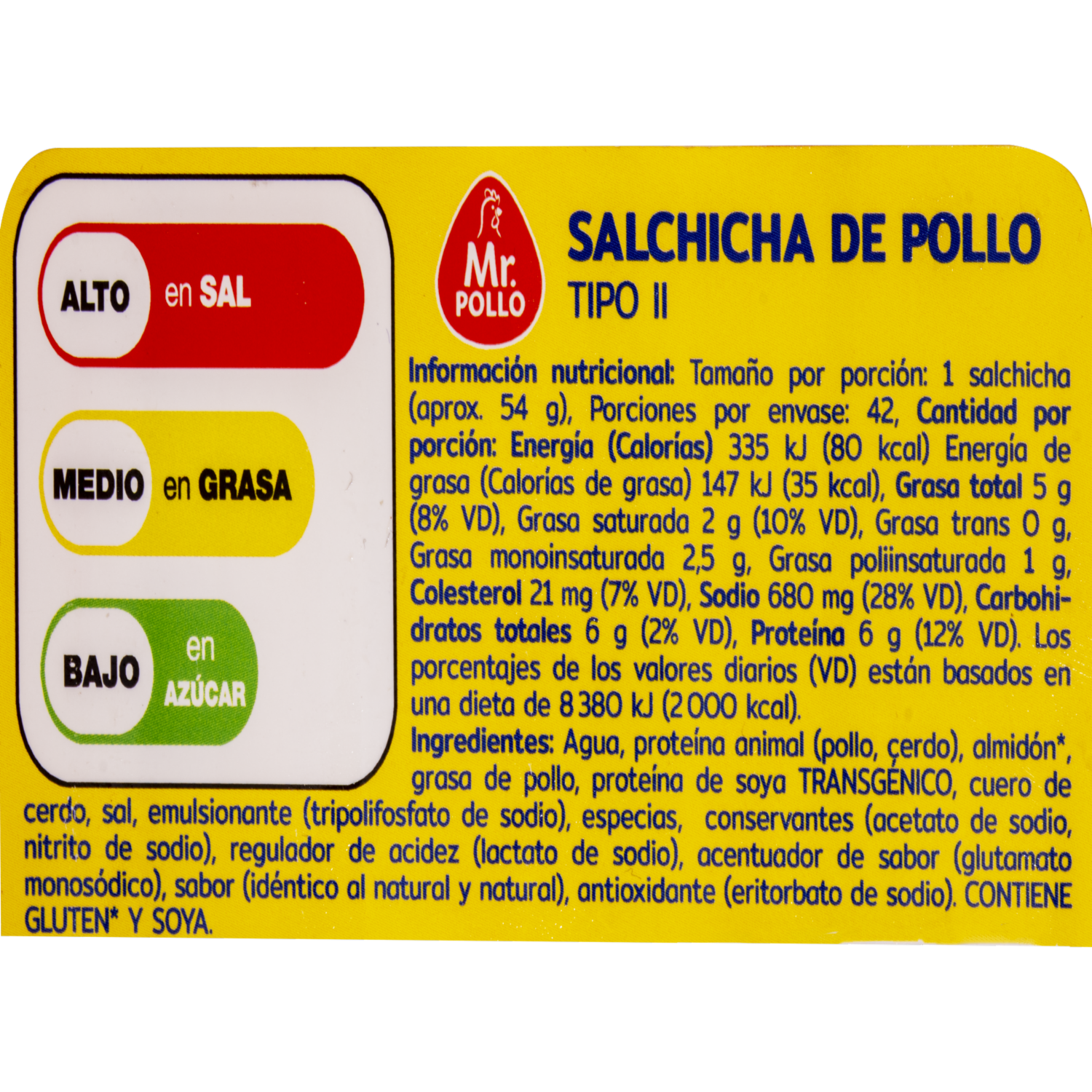 Salchichas De Pollo Tipo II MR. POLLO 2270 G