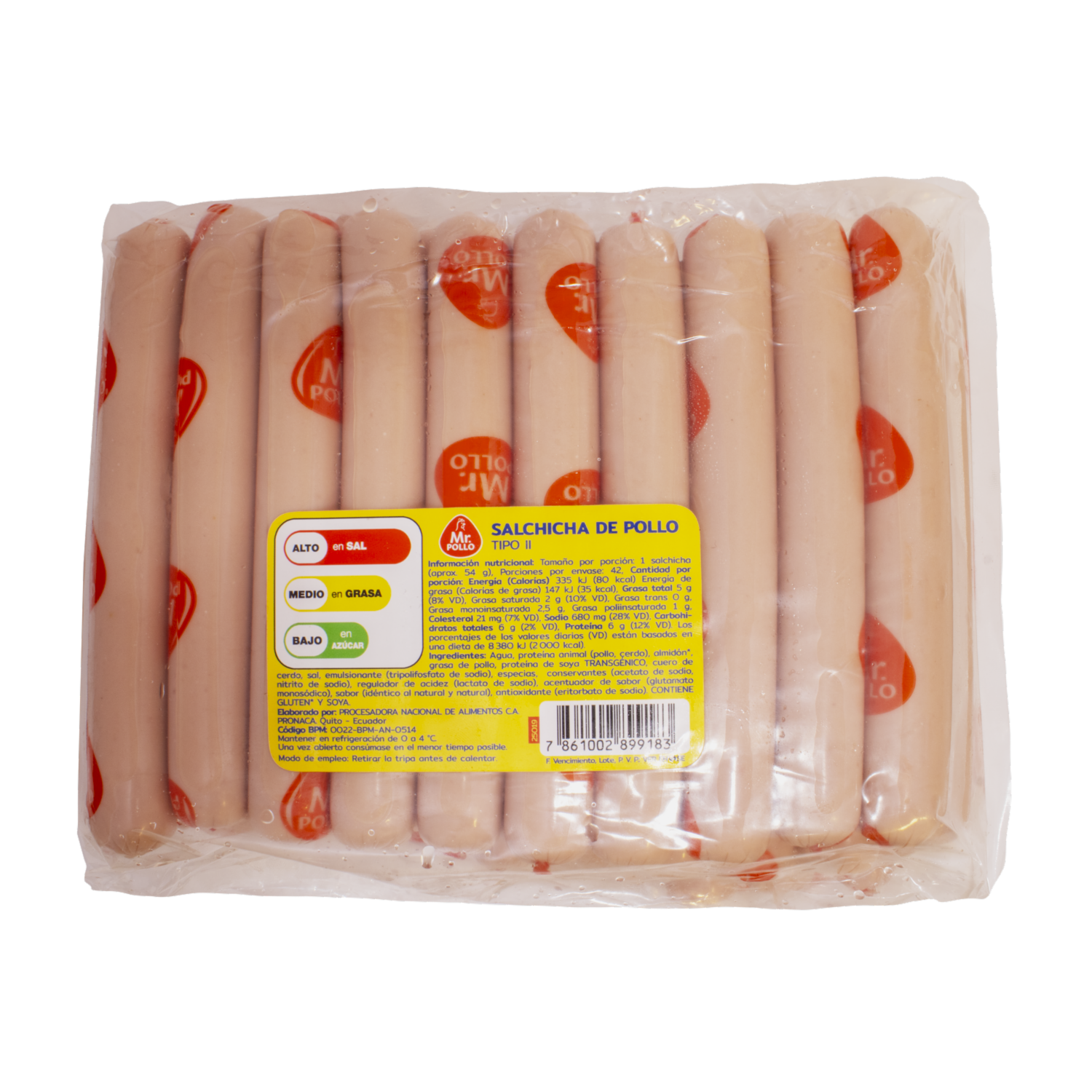Salchichas De Pollo Tipo II MR. POLLO 2270 G