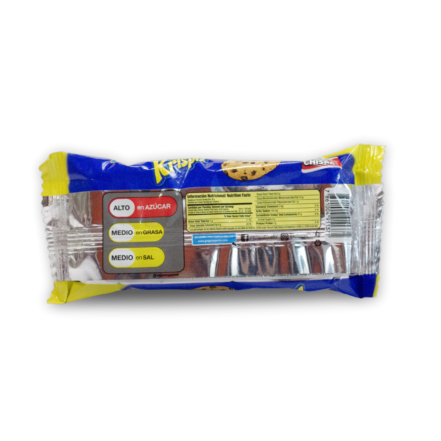 Galleta De Dulce Con Chispas Sabor A Chocolate KRISPIZ 38 G