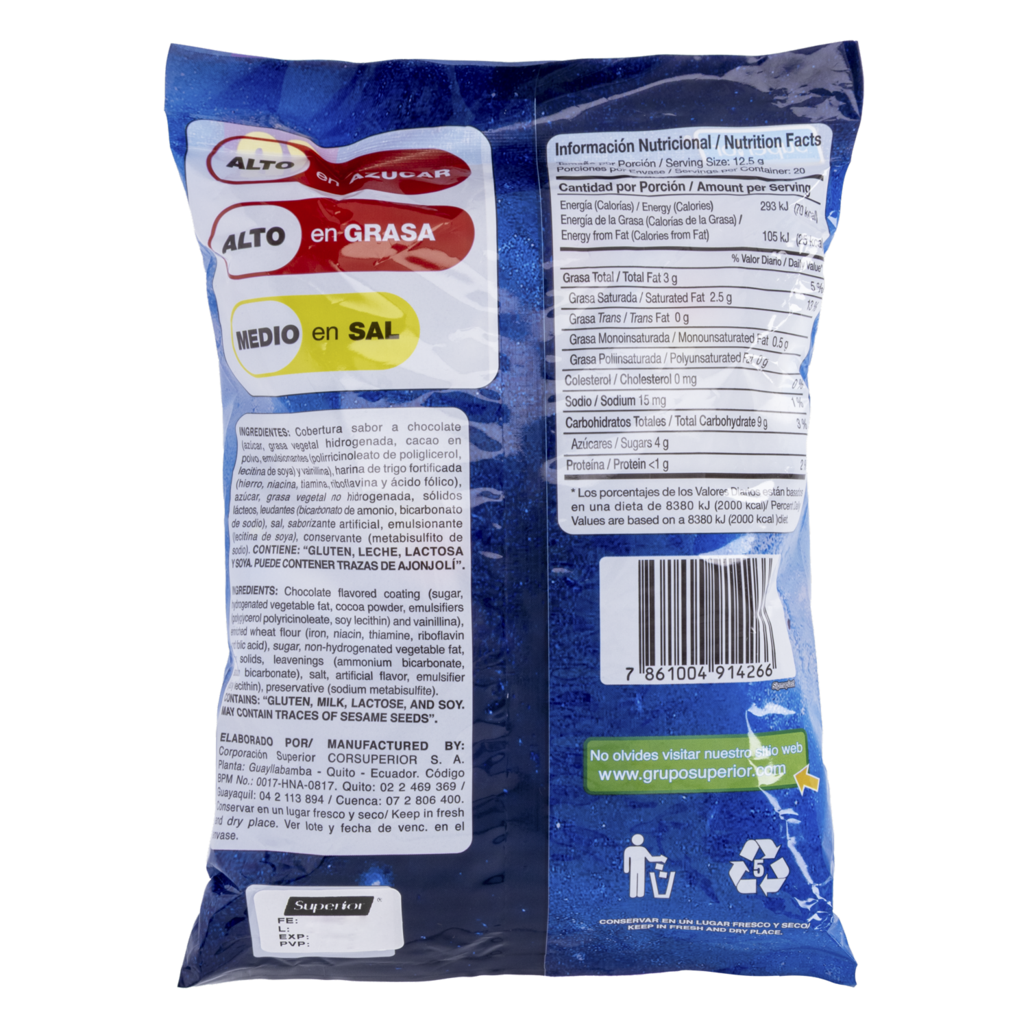Galletas Dulces De Chocolate Con Crema ORBITA 250 G