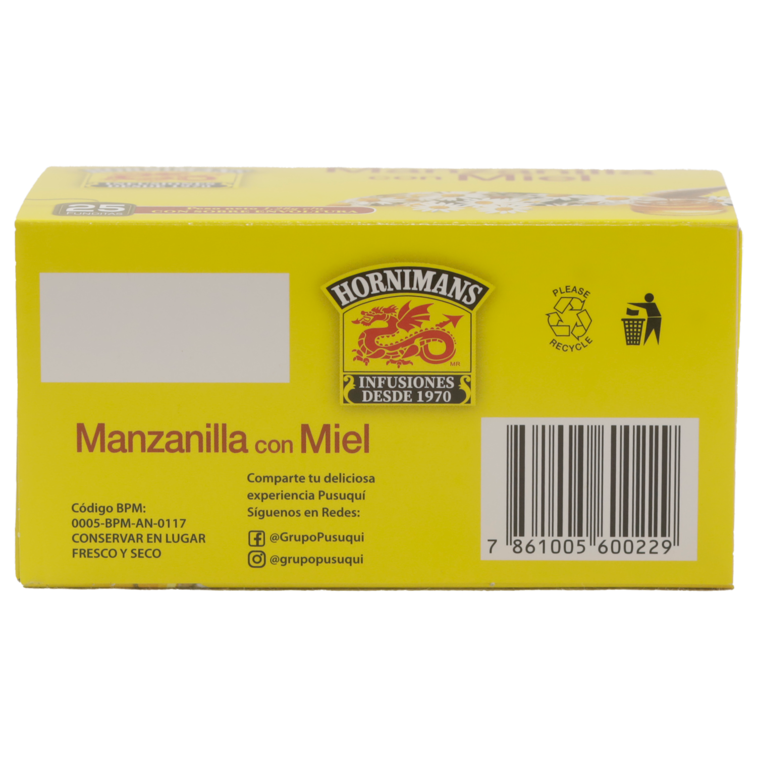 Infusión Manzanilla Y Miel HORNIMANS 25 x 1.28 G