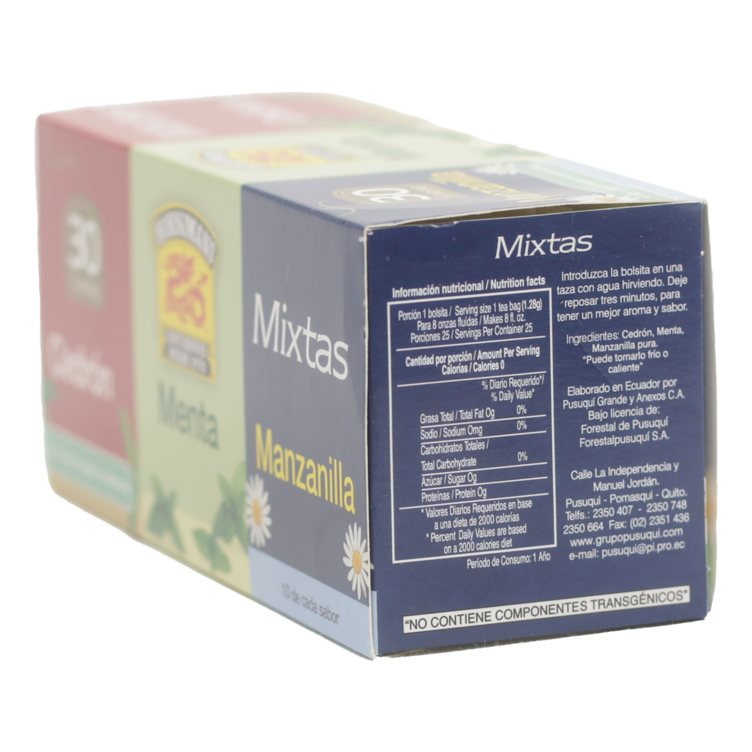 Infusión Mixta De 3 Sabores PUSUQUI 30 X 1.06 G