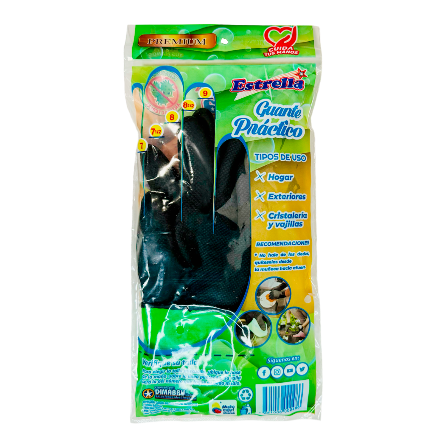 Guantes De Nitrilo Multiusos Antideslizantes Y Súper Resistentes ESTRELLA Talla 7 1/2