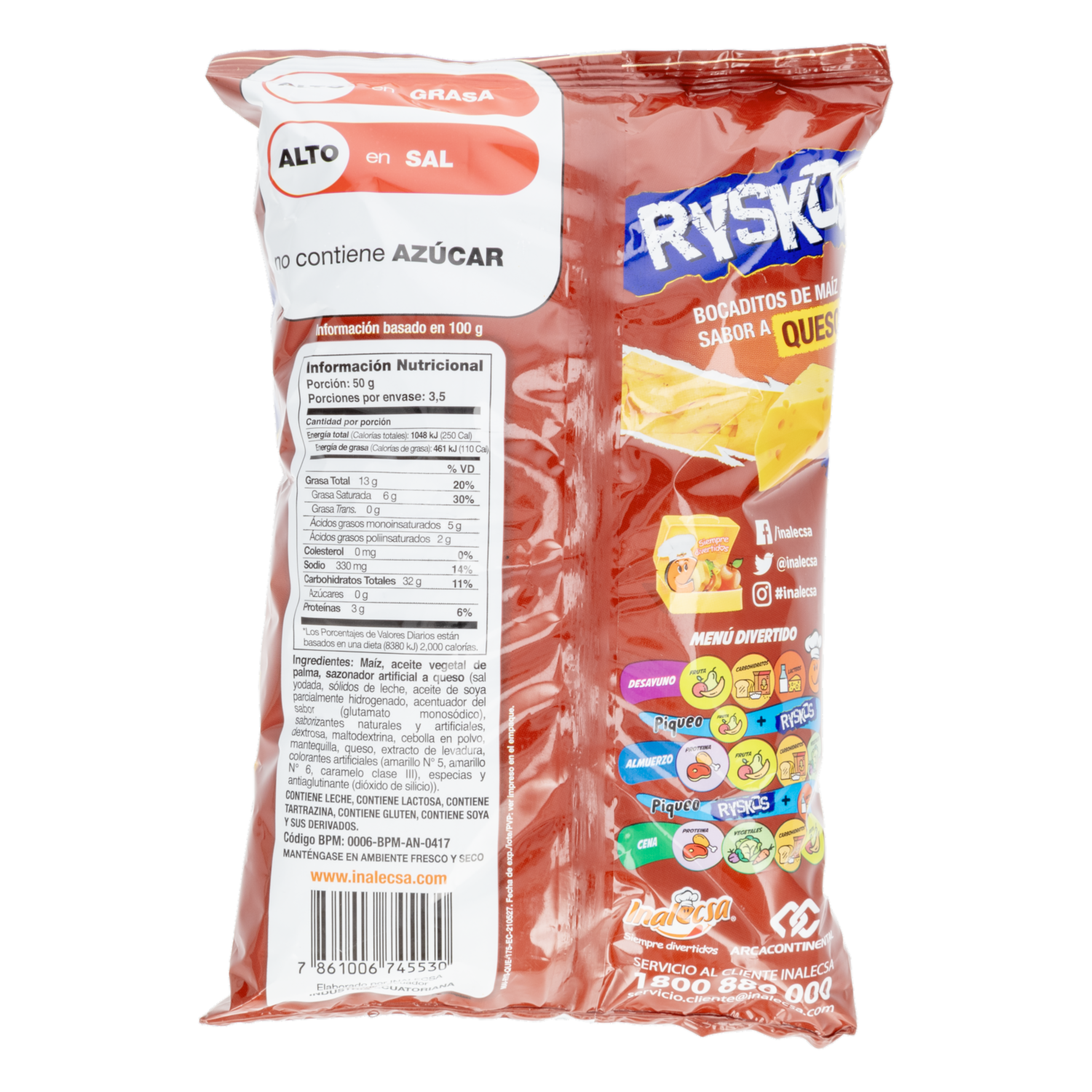 Bocaditos De Maíz Sabor A Queso RYSKOS 175 G