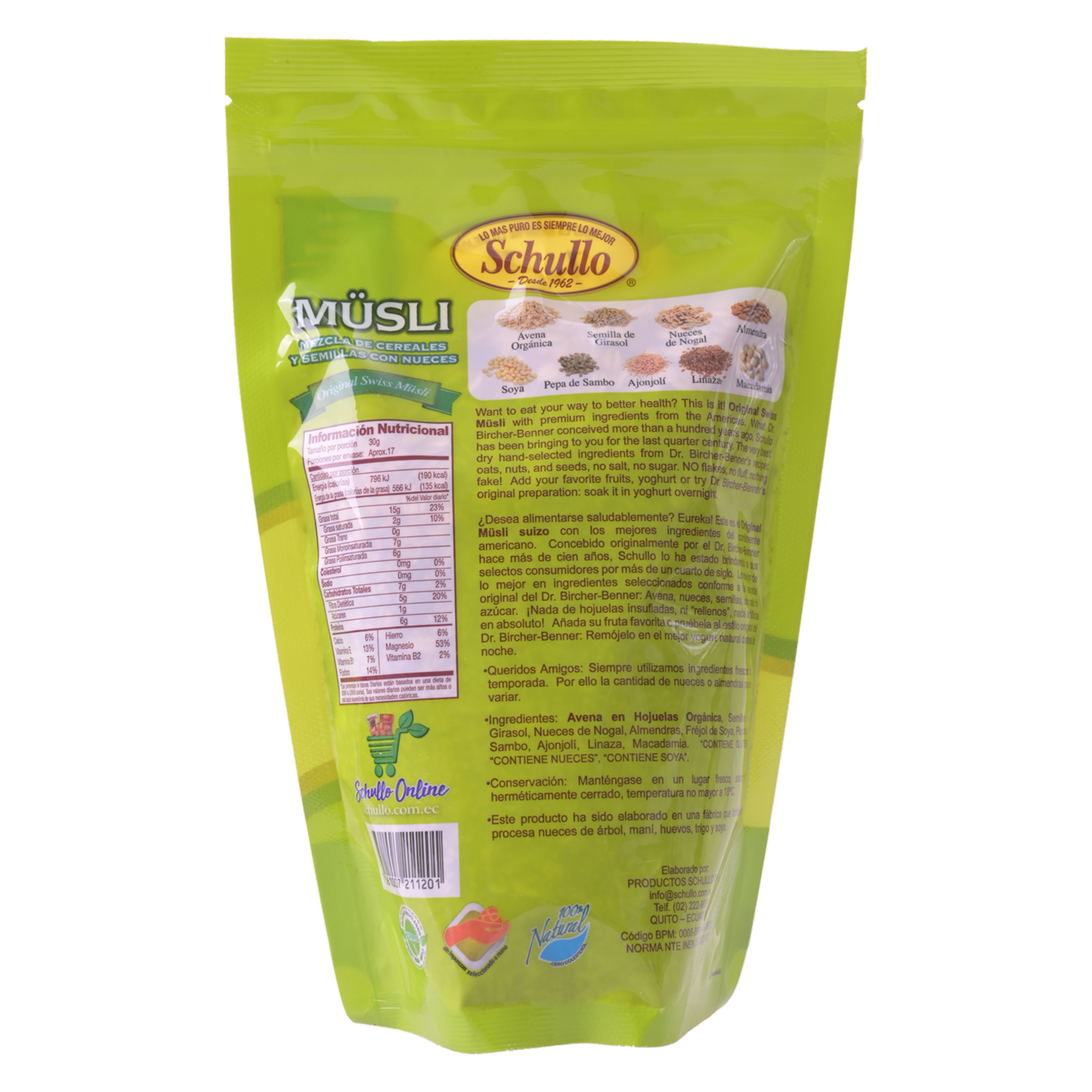 Musli Sin Azúcar SCHULLO 500 G