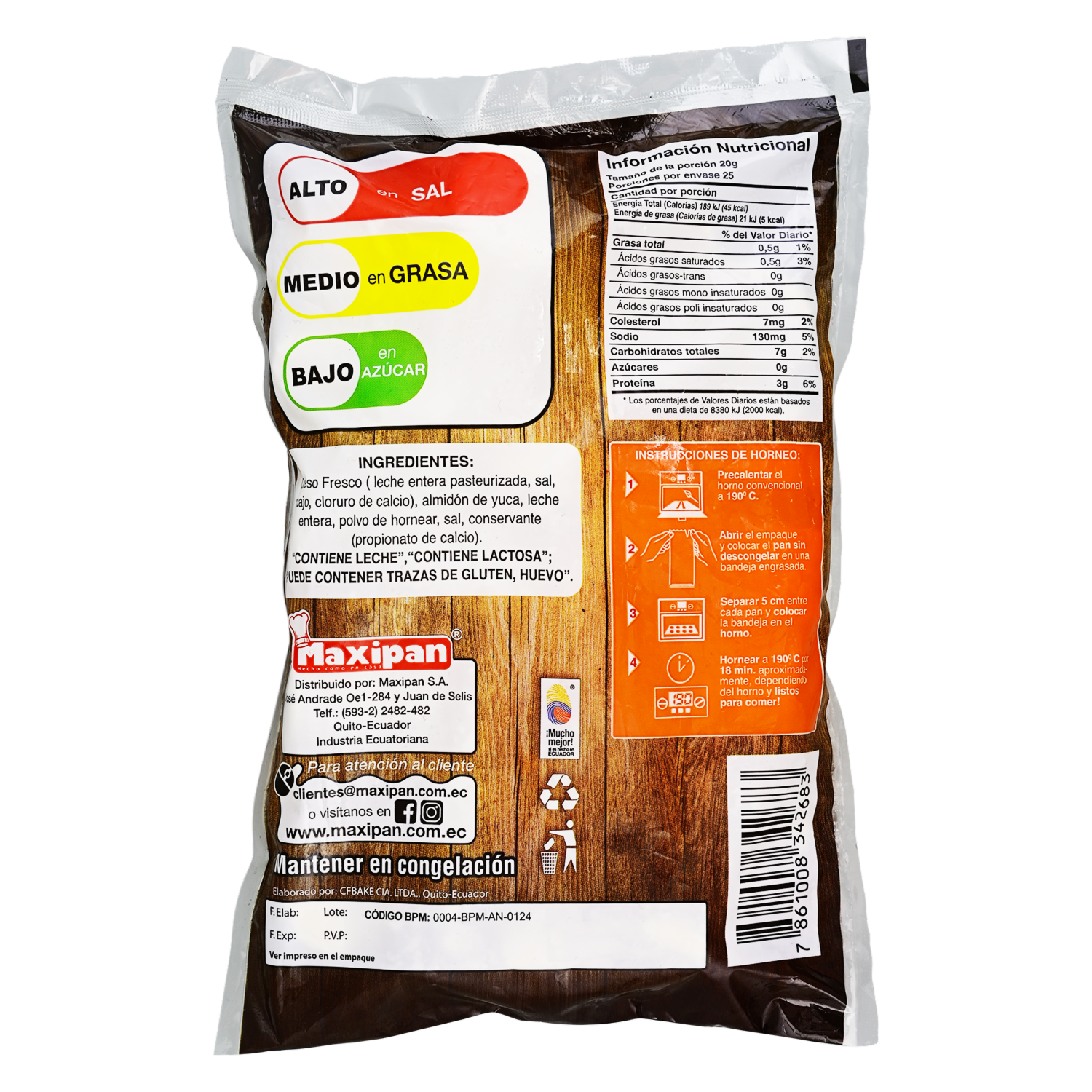 Pan De Yuca Congelado MAXIPAN 500 G