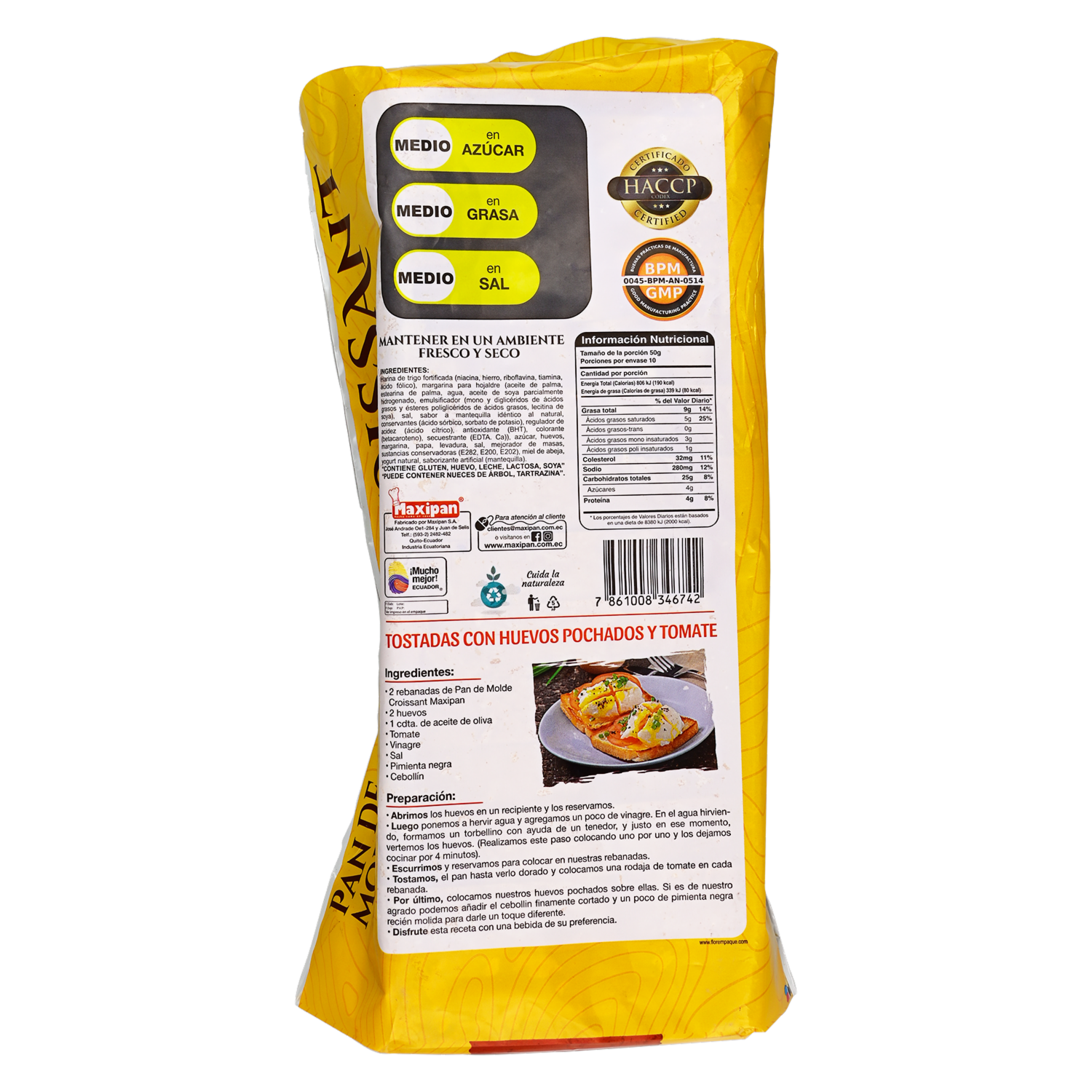 Pan De Molde Estilo Croissant MAXIPAN 520g