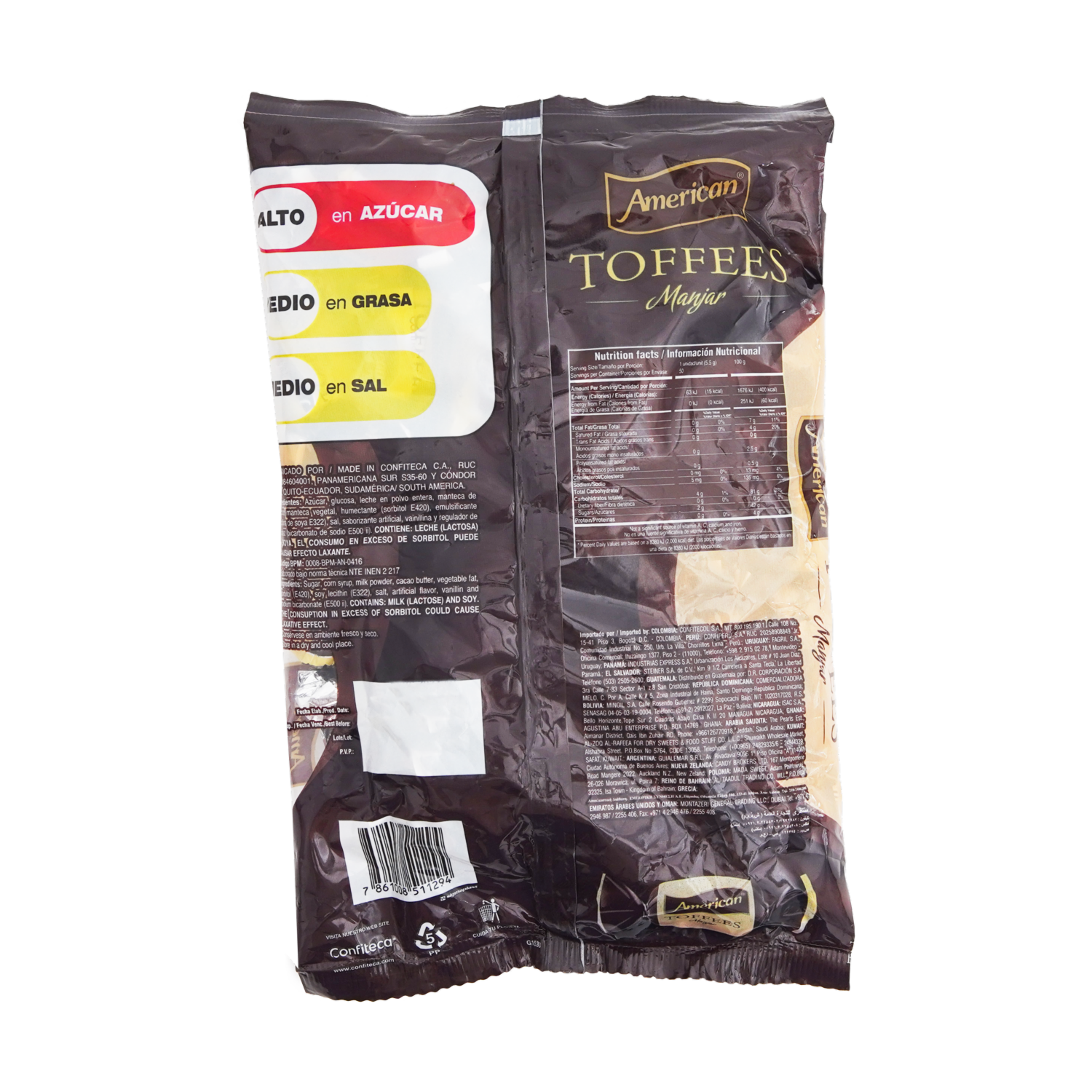 Carmelos Blando Toffe Manjar De Leche AMERICAN 275 G