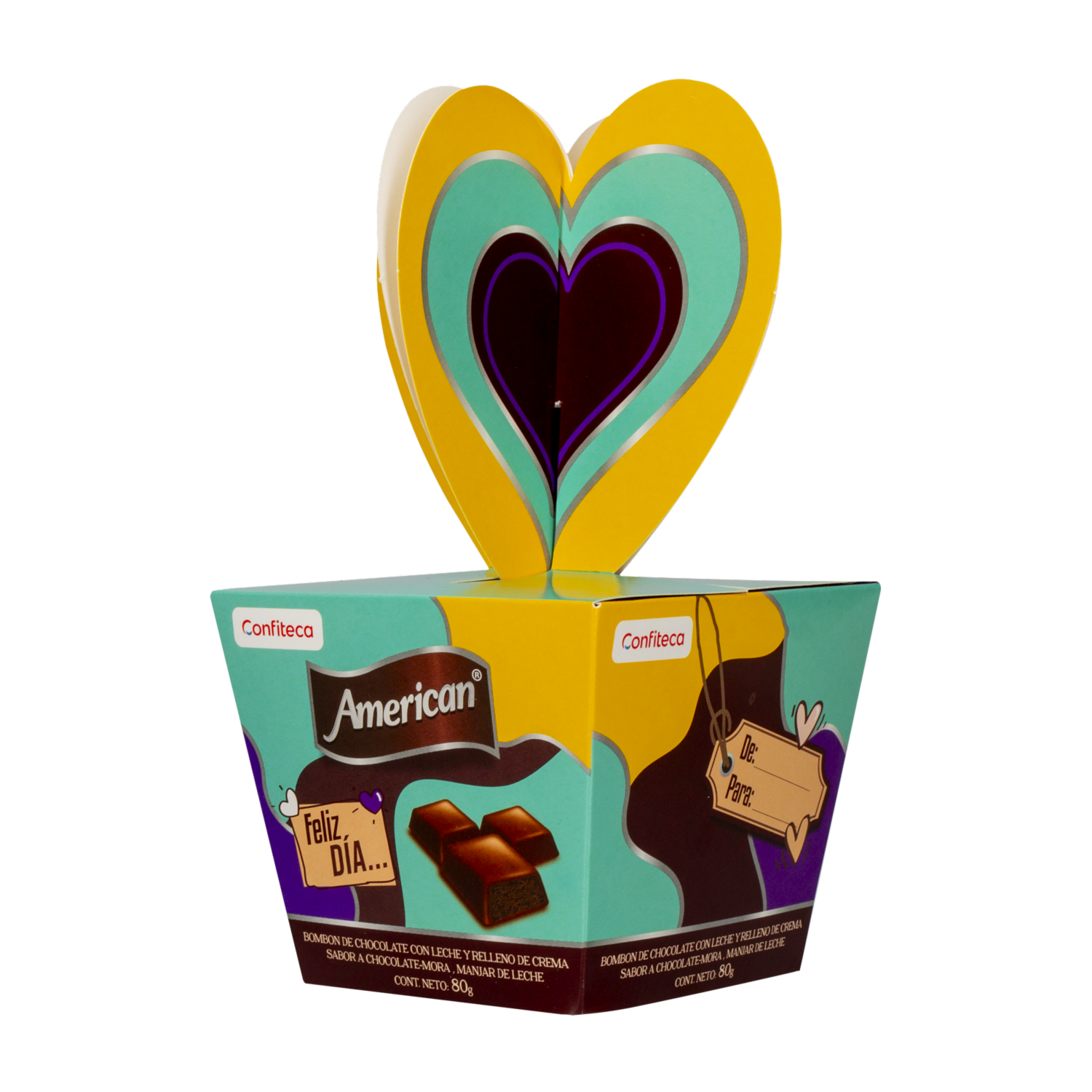 Chocolate Caja Diseño Feliz Dia AMERICAN 80 G