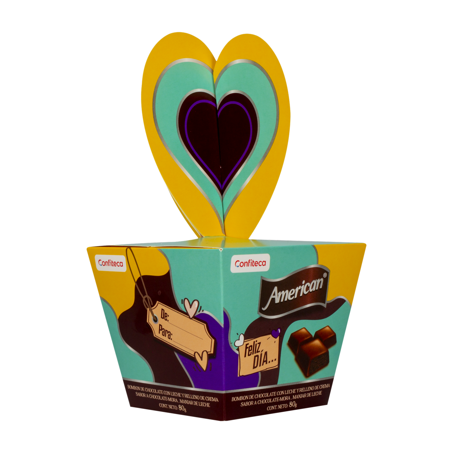 Chocolate Caja Diseño Feliz Dia AMERICAN 80 G