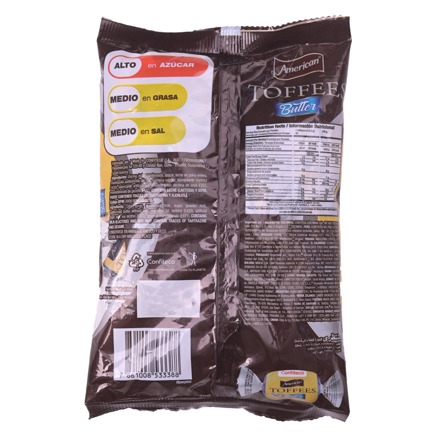 Caramelos Toffee Leche AMERICAN 275 G