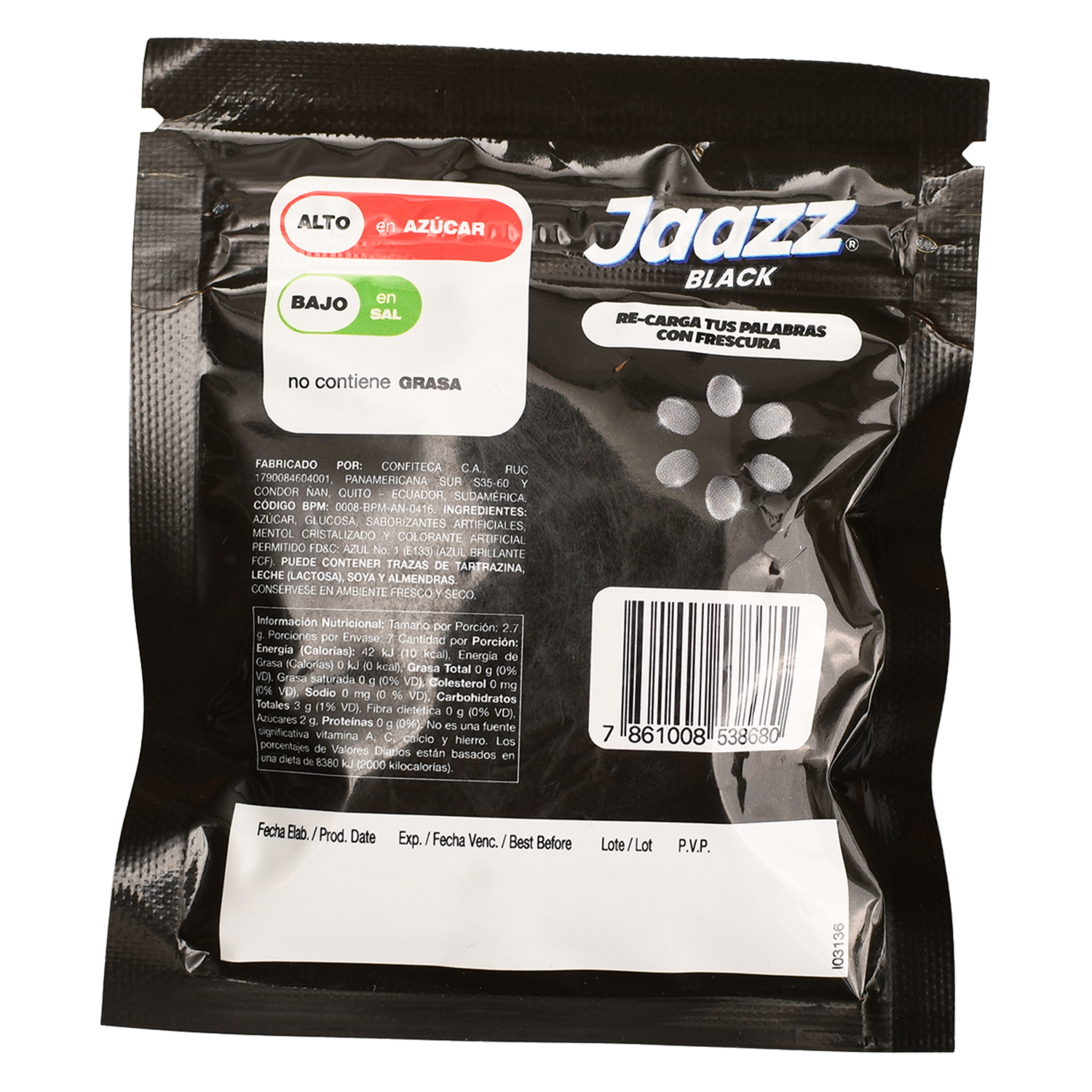 Caramelo Mentolado Black JAZZ 18.90 G