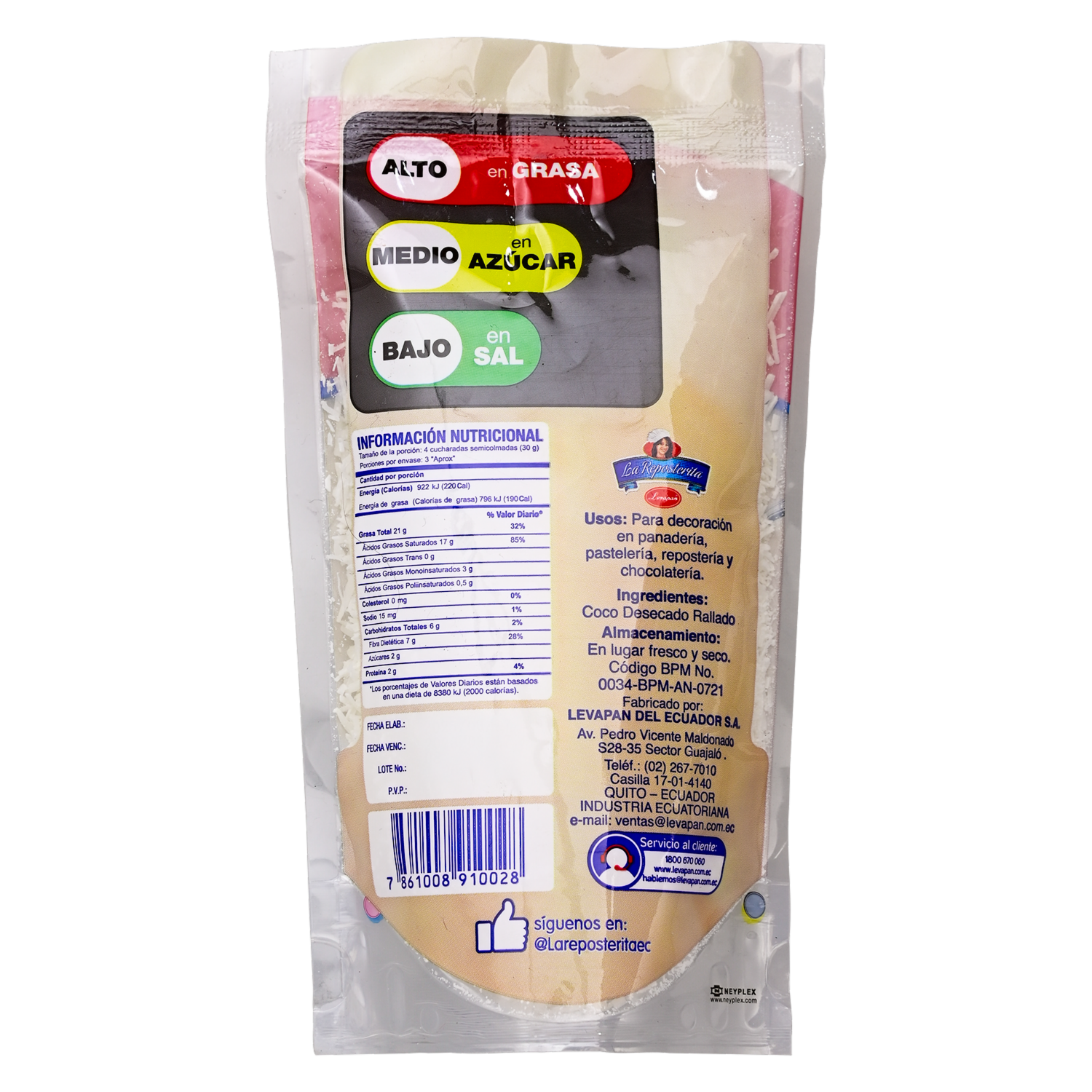 Coco Rallado Desecado LEVAPAN 80 G