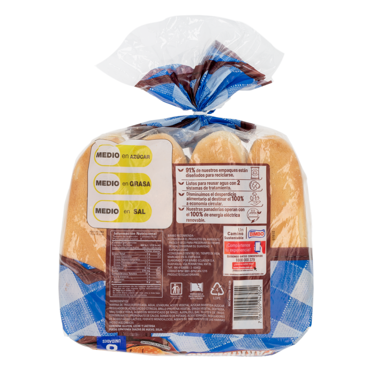 Pan Para Hot Dog Parrillero BIMBO 600 G
