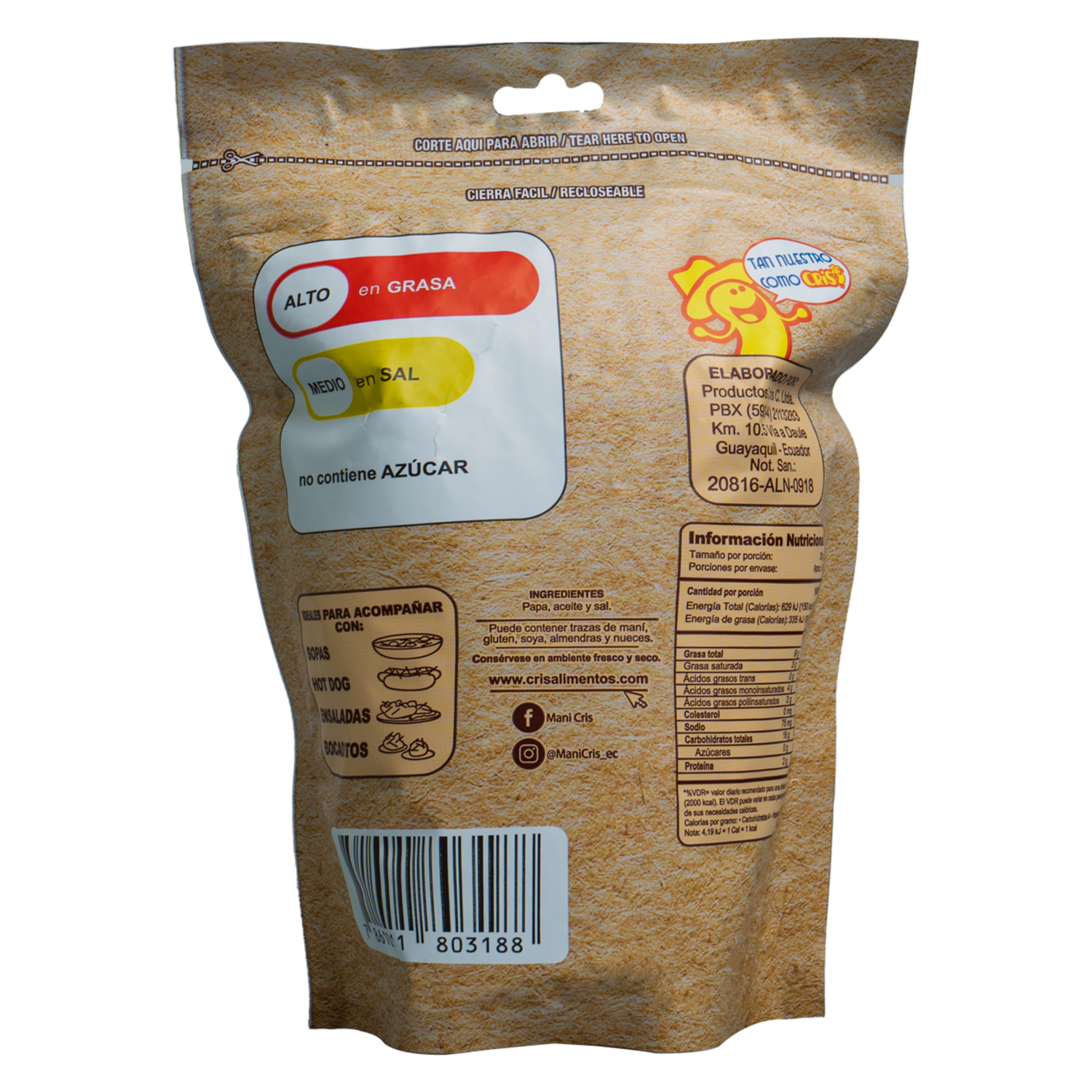Palitos De Papa MANÍ CRIS 140 g