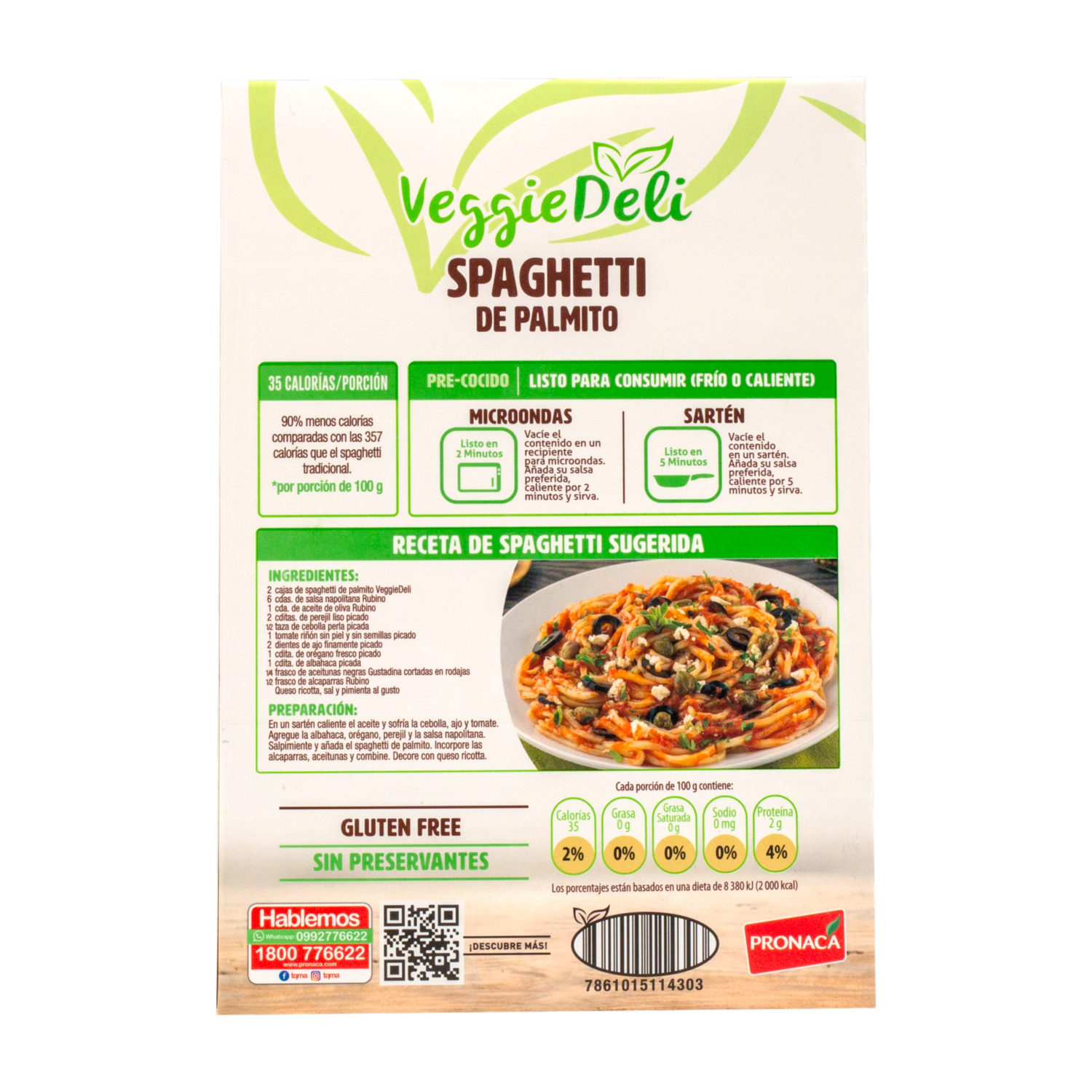 Spaguetti De Palmito VEGGIE DELI 255 G