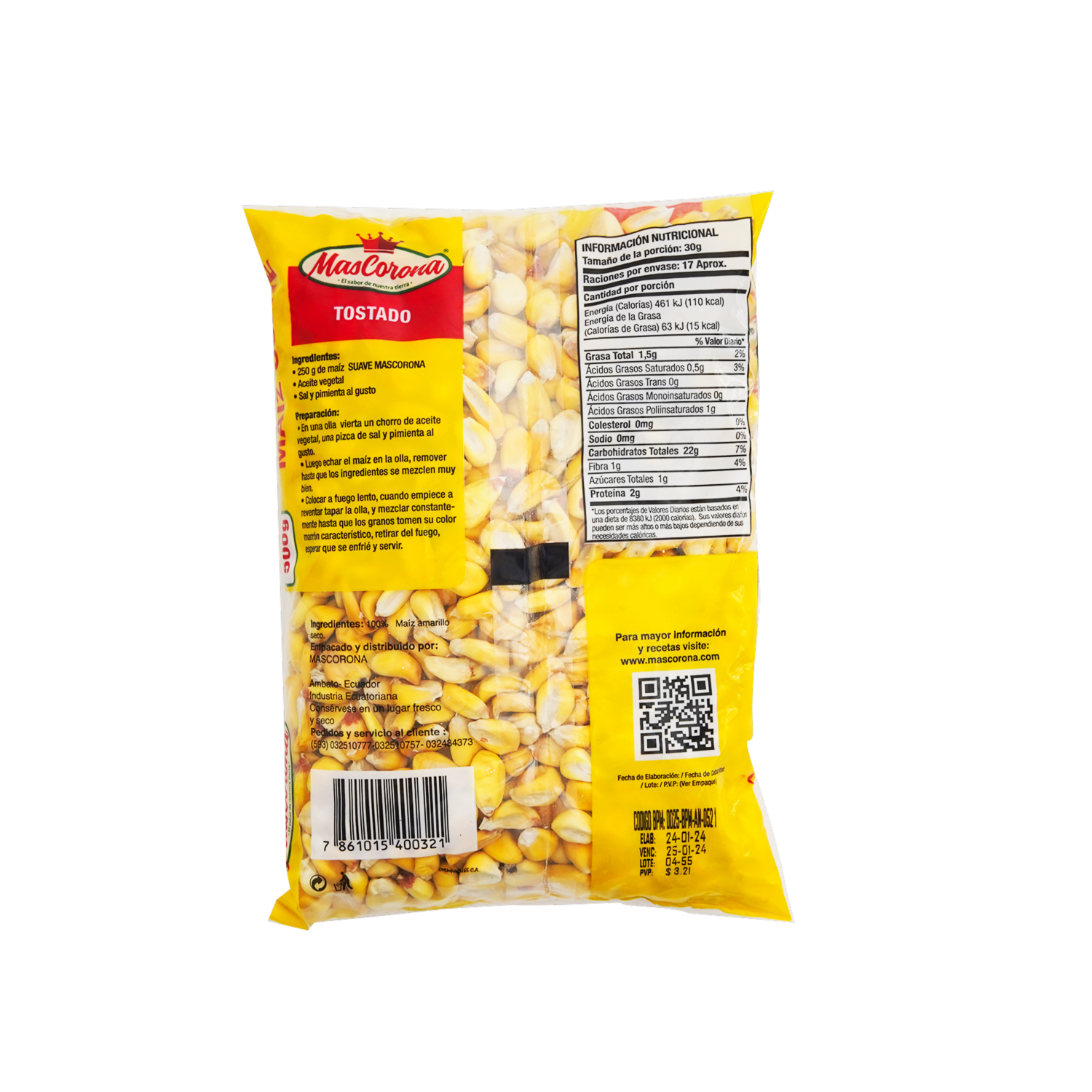 Maíz Sin Gluten MAS CORONA 500 G