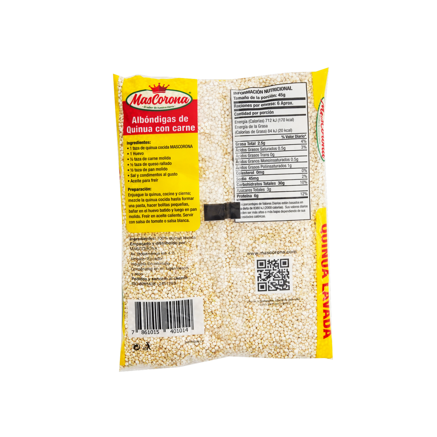 Quinua Lavada Natural MASCORONA 250 G
