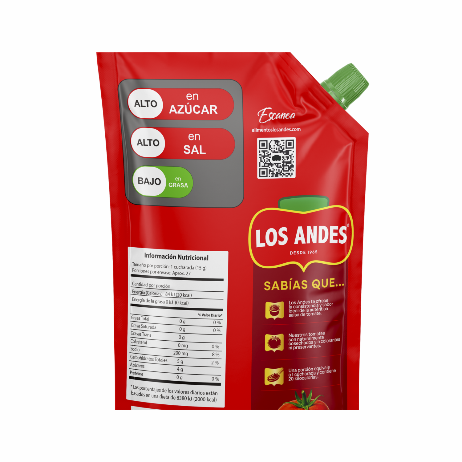 Salsa De Tomate Sin Gluten LOS ANDES DoyPack 400 G