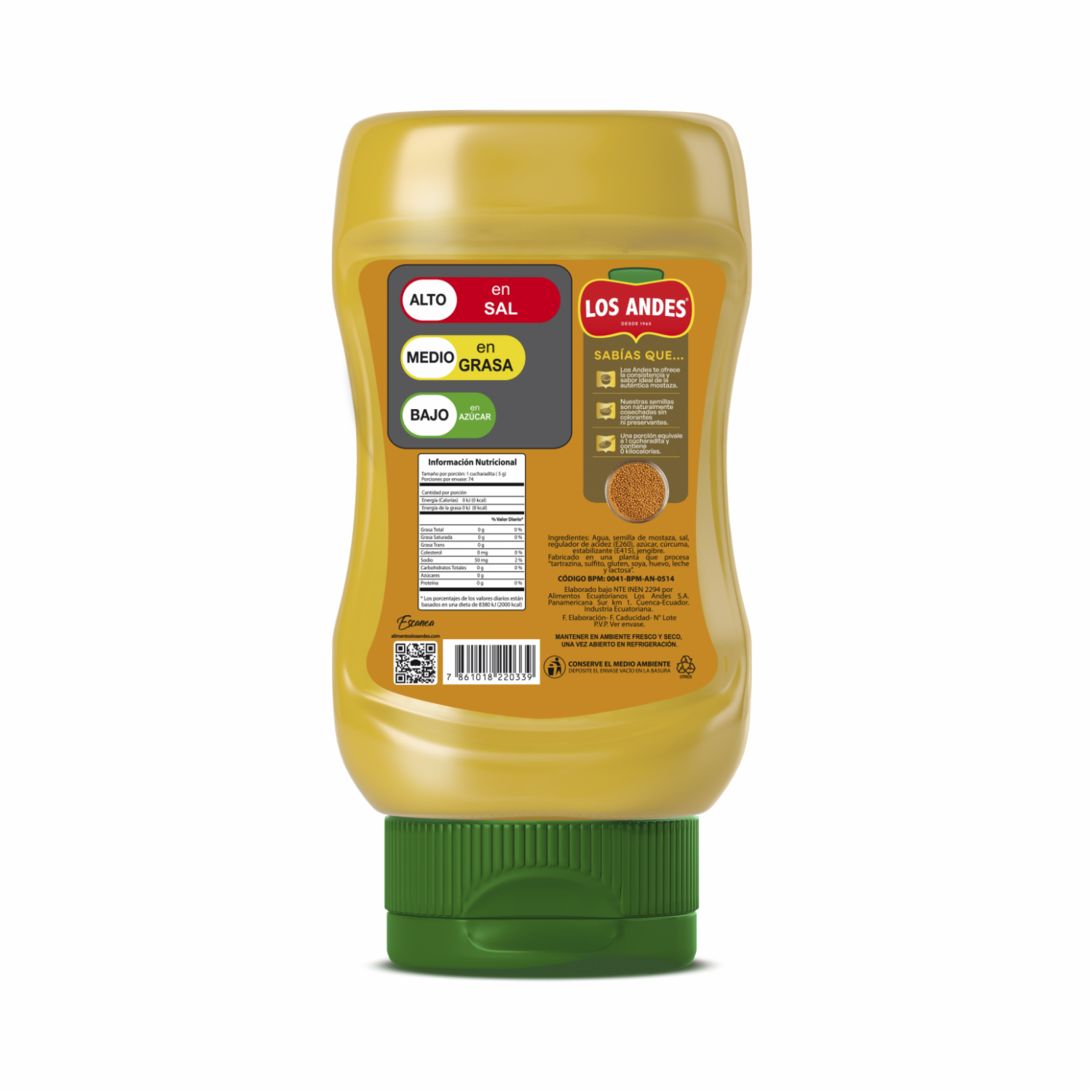 Mostaza Clásica LOS ANDES Squeeze 370 G