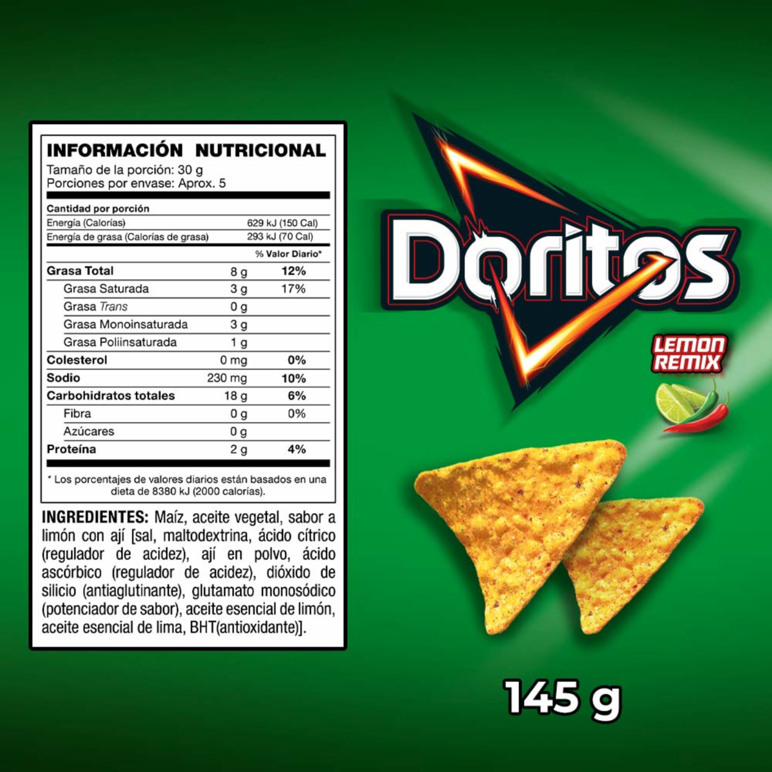 Bocaditos De Maiz Sabor A Limon DORITOS 145 G