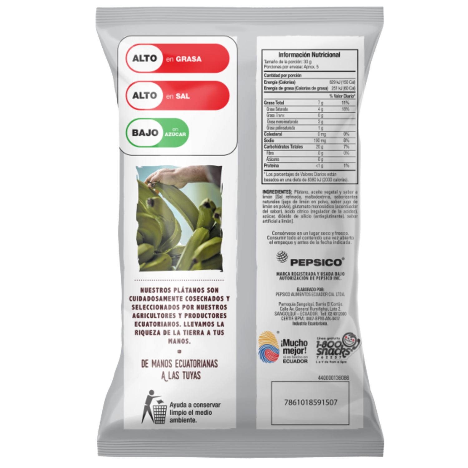 Platanitos Sabor A Limón NATUCHIPS 155 G