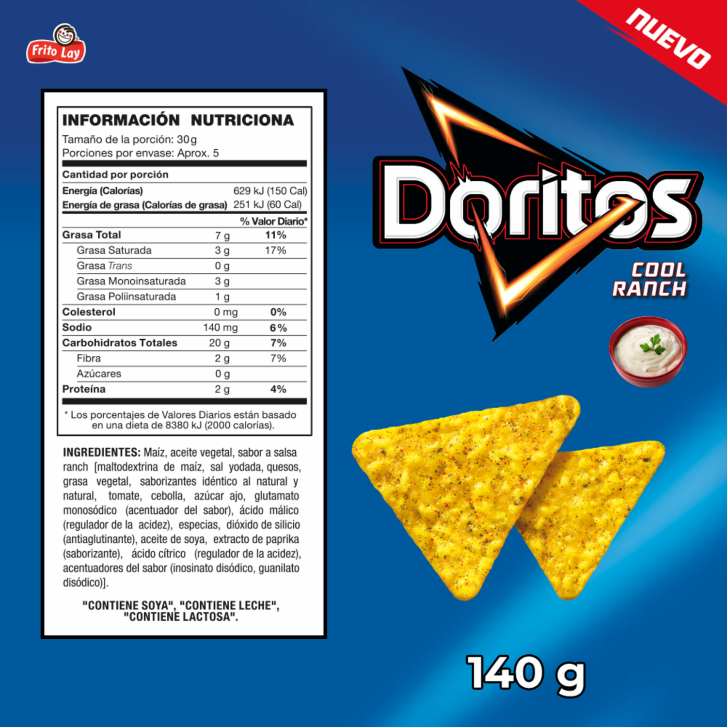 Bocaditos De Maíz Cool Ranch DORITOS 140 G