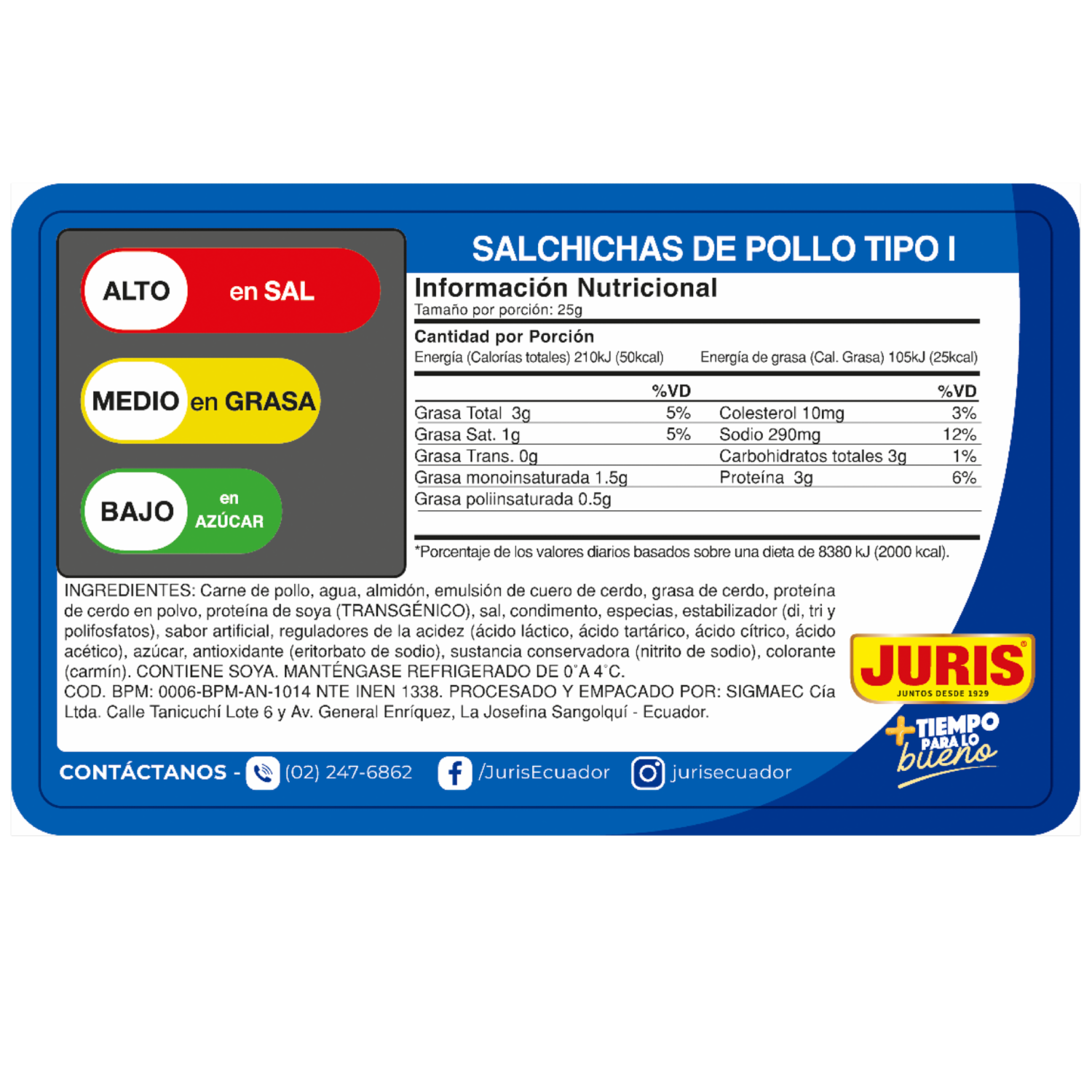 Salchichas De Pollo JURIS 300 G