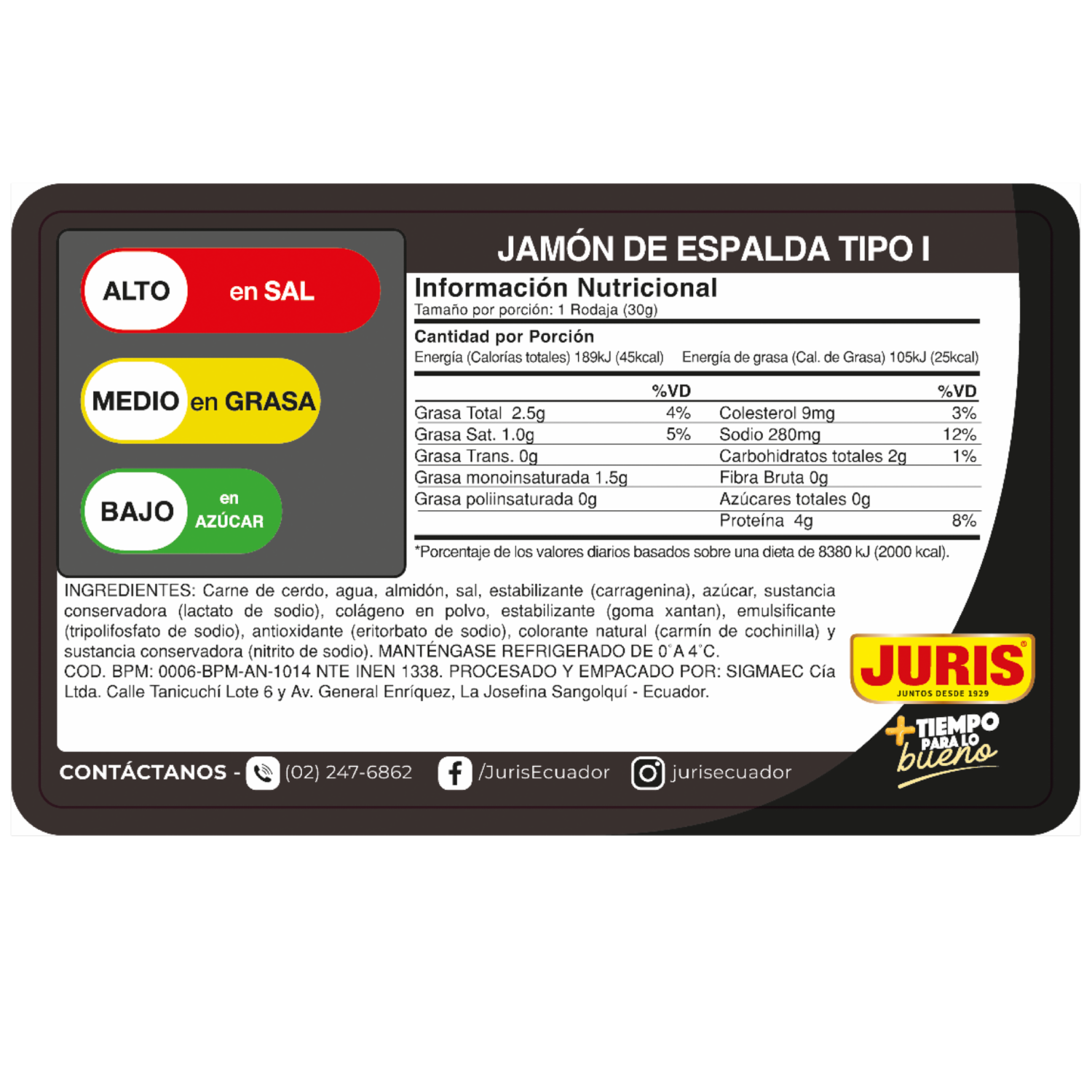 Jamón De Espalda Premium JURIS 200 G