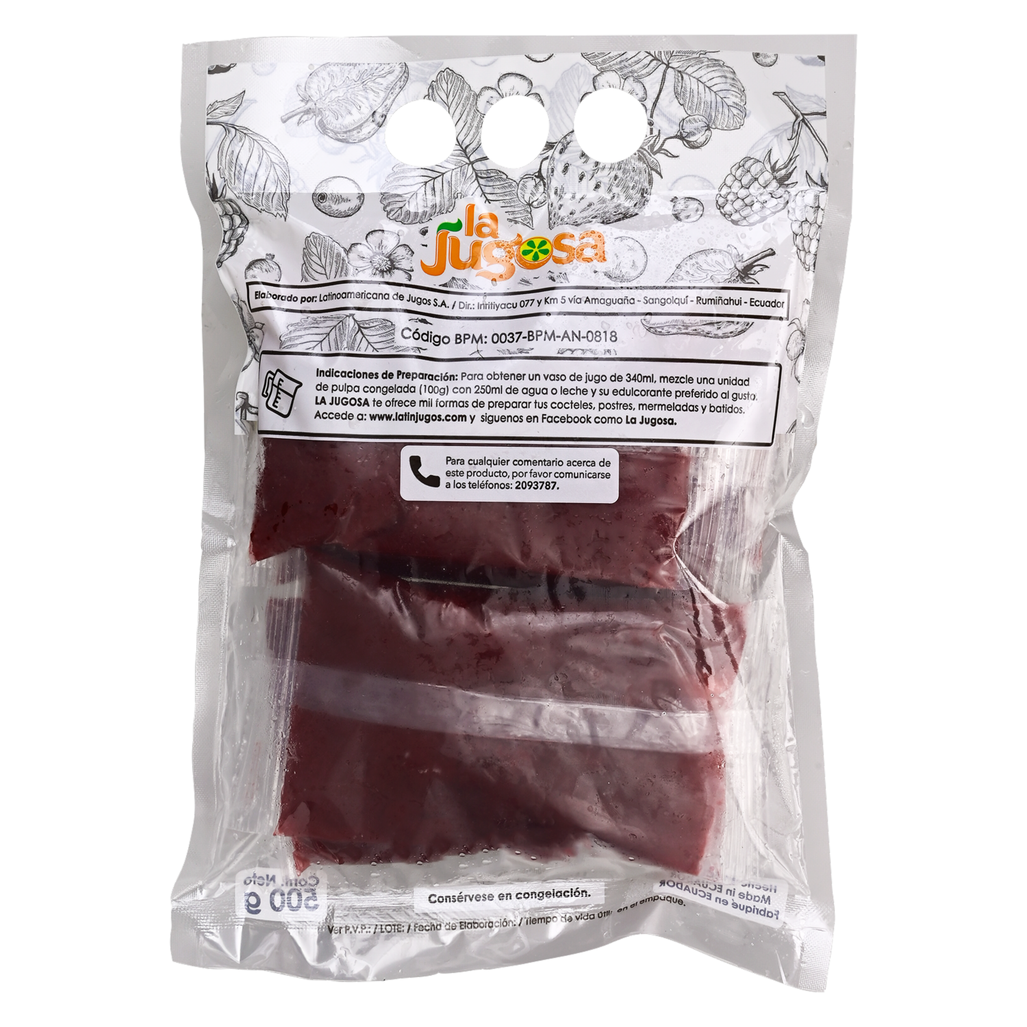 Pulpa De Mora LA JUGOSA 500g