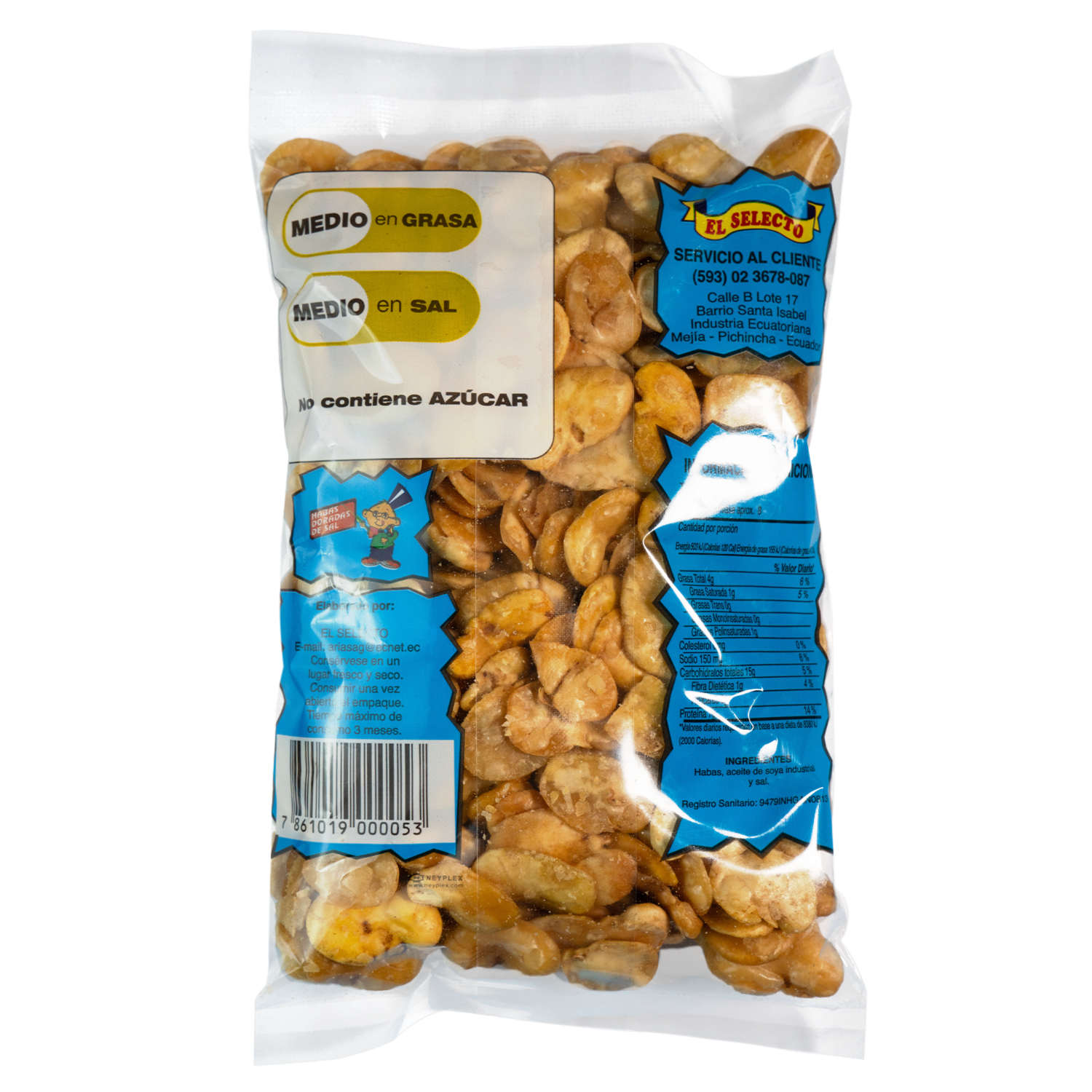 Habas De Sal Doradas Fruto Seco EL SELECTO 250 G