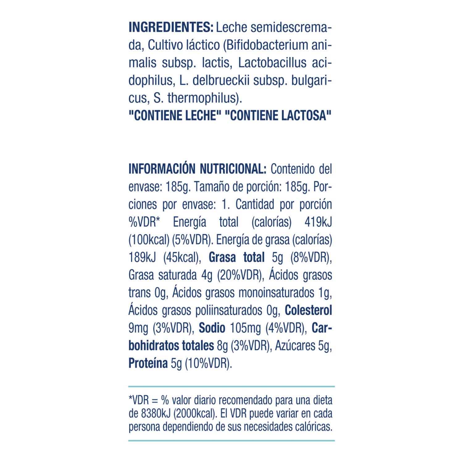 Yogurt Semidescremado 100% Natural Sin Azúcar CHIVERIA 185 G