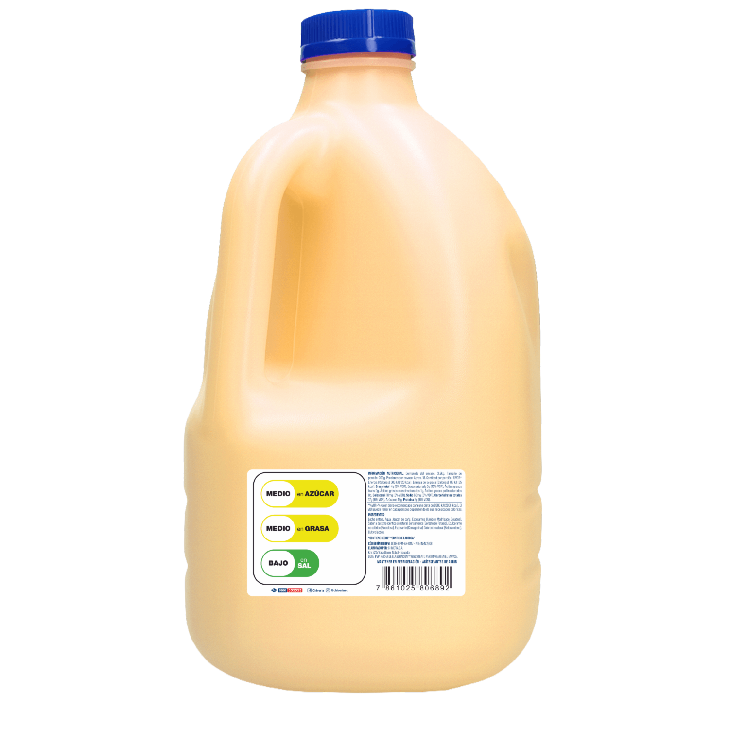 Bebida De Yogur Sabor A Durazno CHIVERIA Galón 3500 G