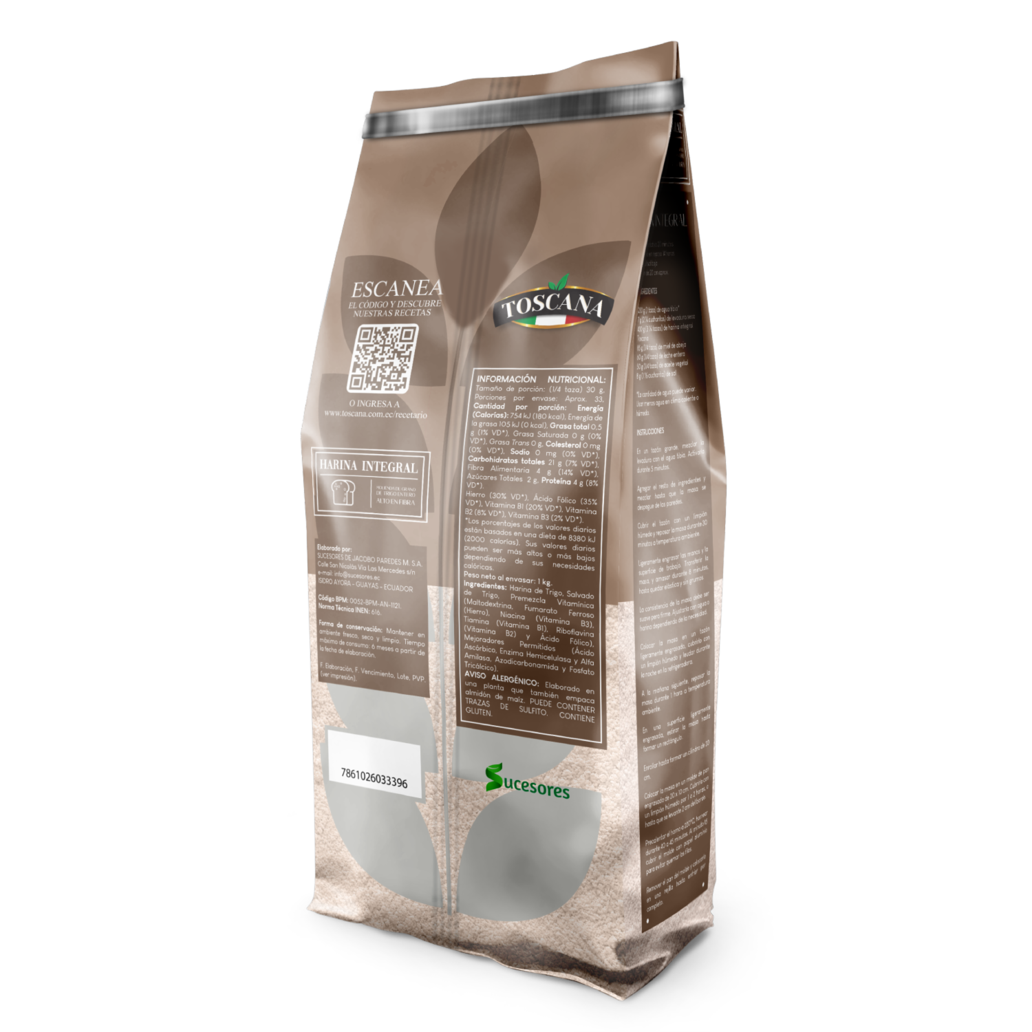 Harina Integral TOSCANA 1 K G