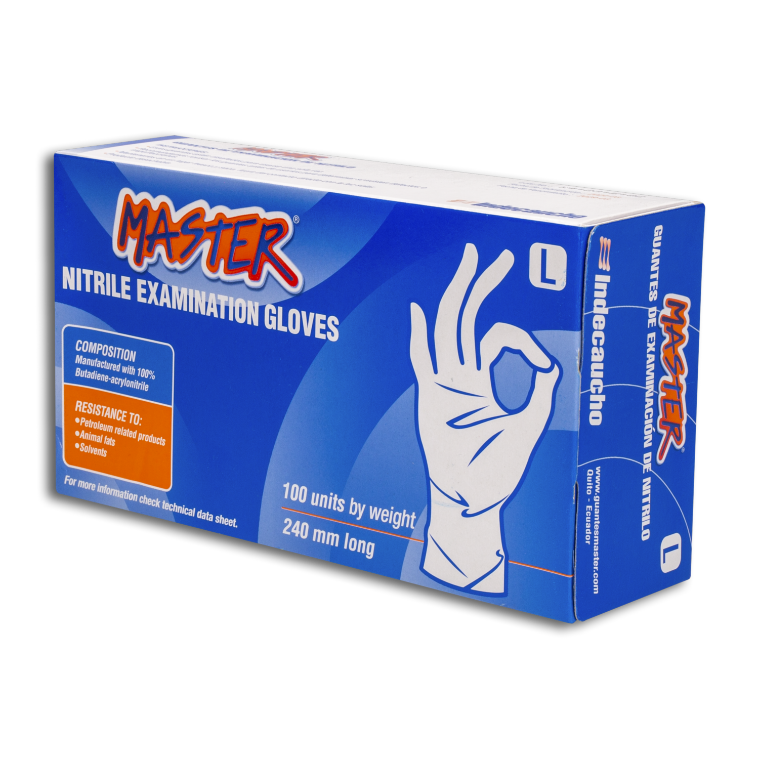 Guantes De Examinación De Nitrilo Talla L MASTER X 100 Uds