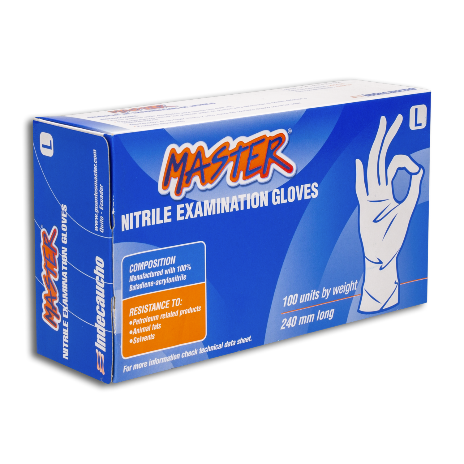 Guantes De Examinación De Nitrilo Talla L MASTER X 100 Uds