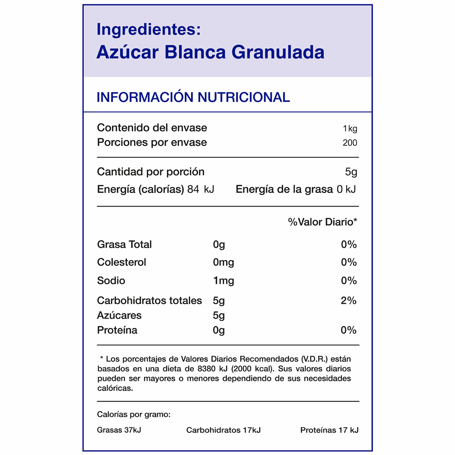 Azúcar Blanca SAN CARLOS 1 Kg