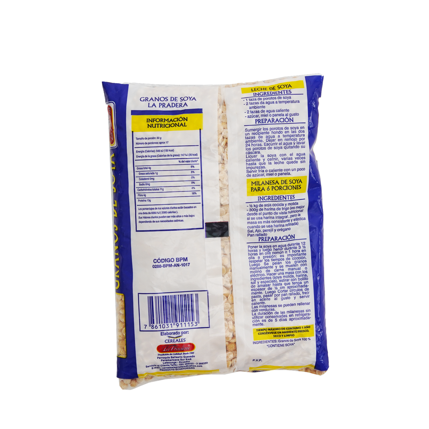 Soya En Grano LA PRADERA 500 G