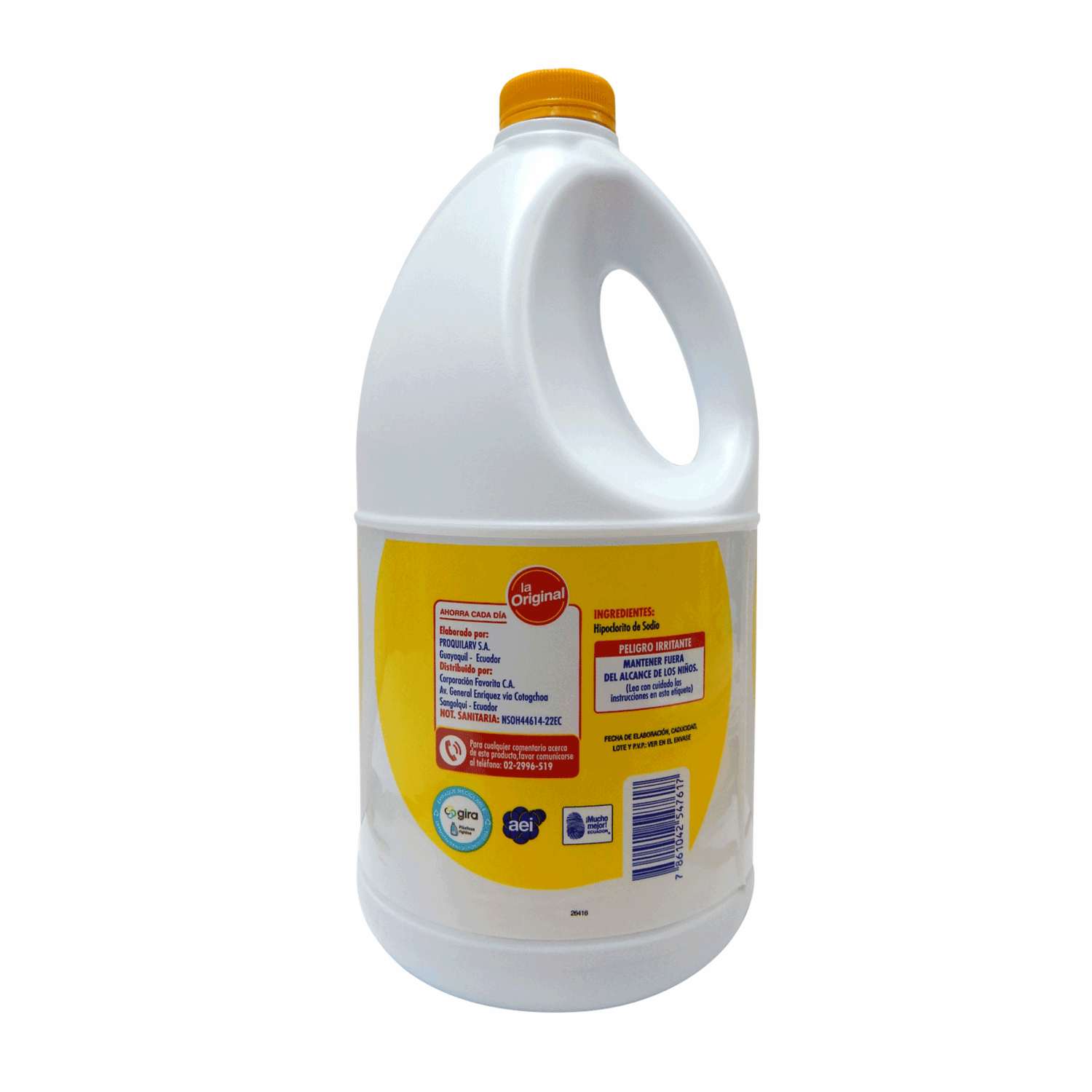 Cloro Líquido Desinfecta, Blanquea, Desodoriza Y Desmancha LA ORIGINAL 3785 Ml