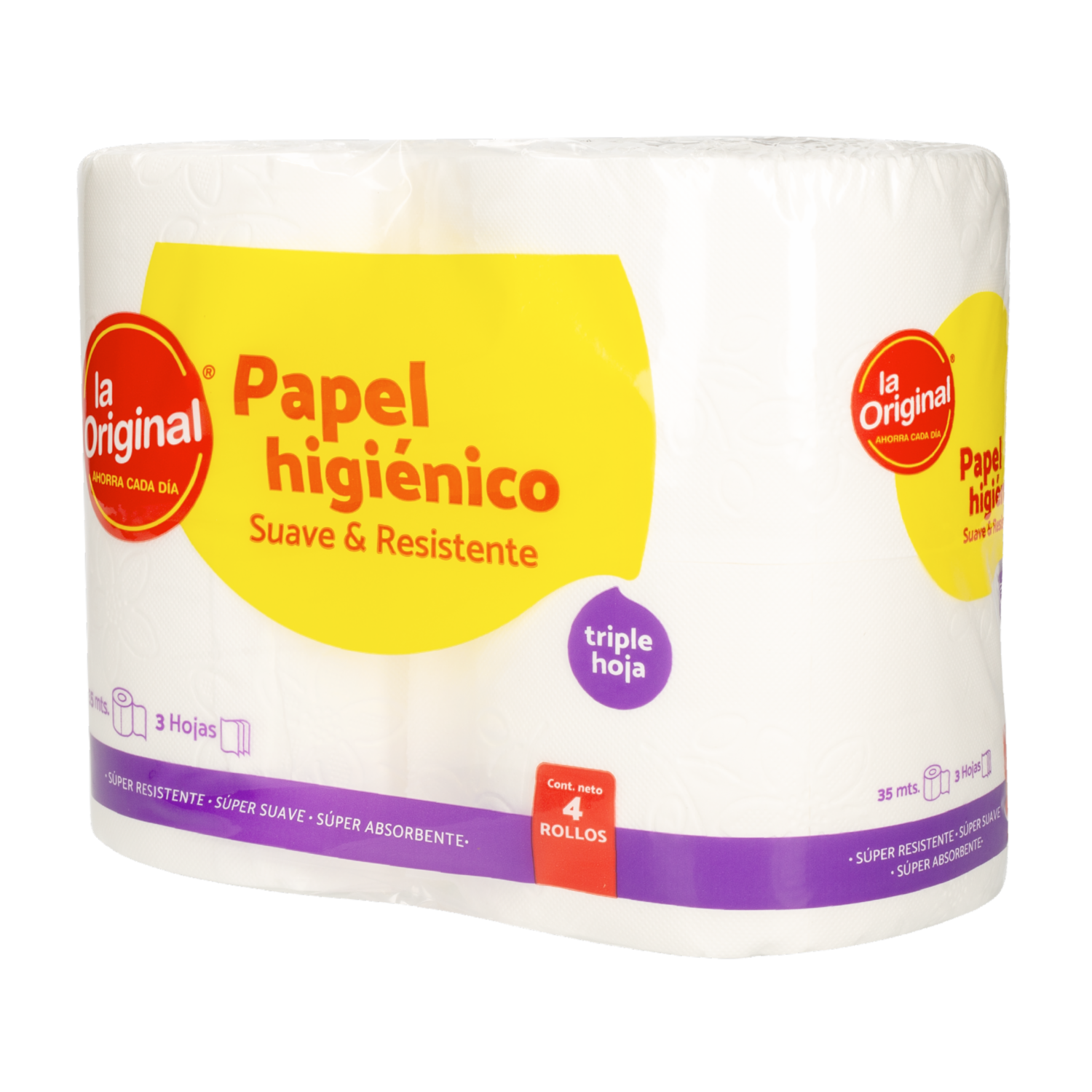 Papel Higiénico Triple Hoja Suave Y Resistente LA ORIGINAL 4 Rollos